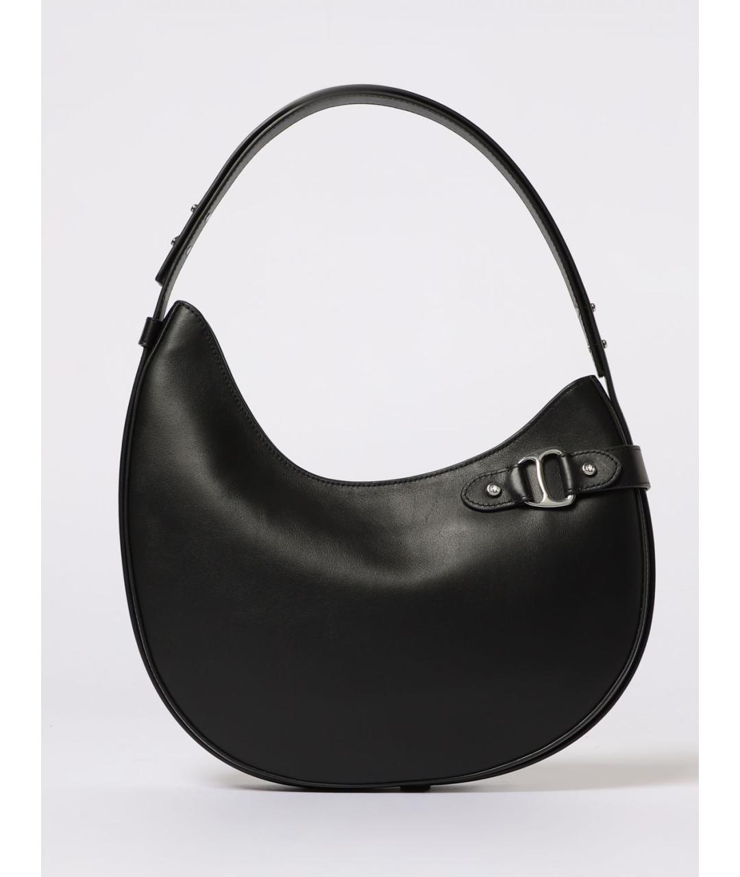 RALPH LAUREN Черная кожаная сумка через плечо, фото 4