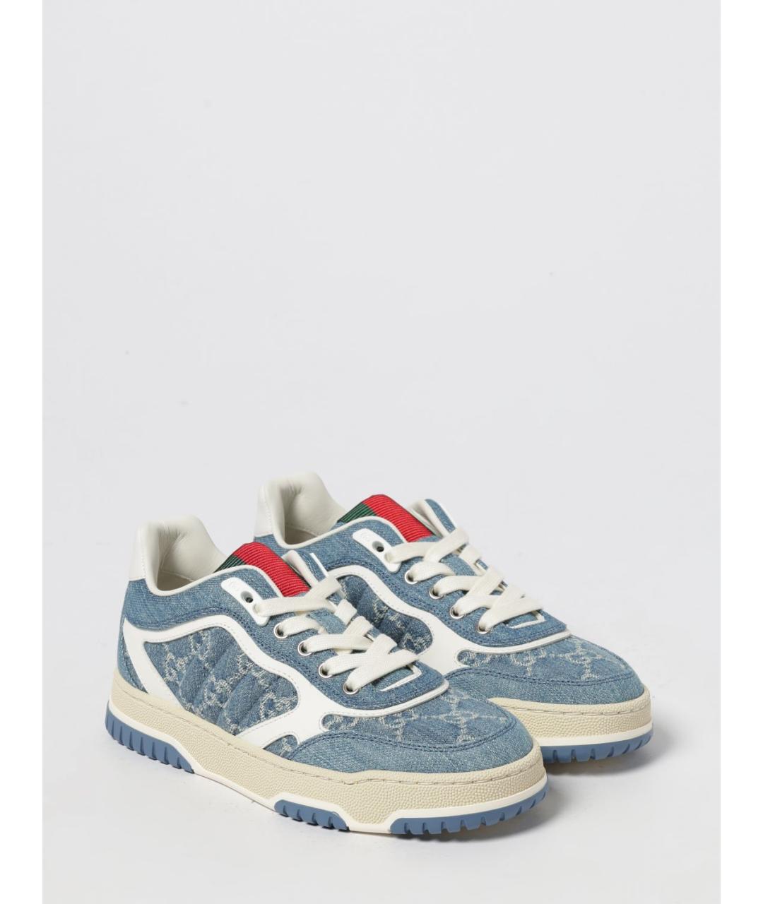 GUCCI Синие текстильные кеды, фото 2