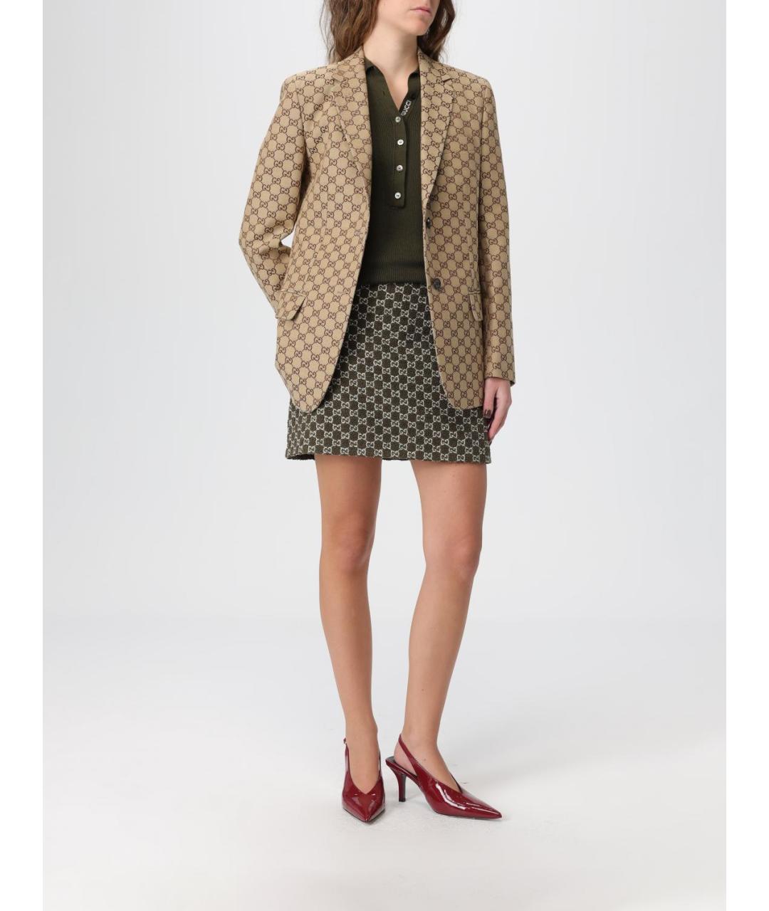 GUCCI Зеленая юбка мини, фото 2