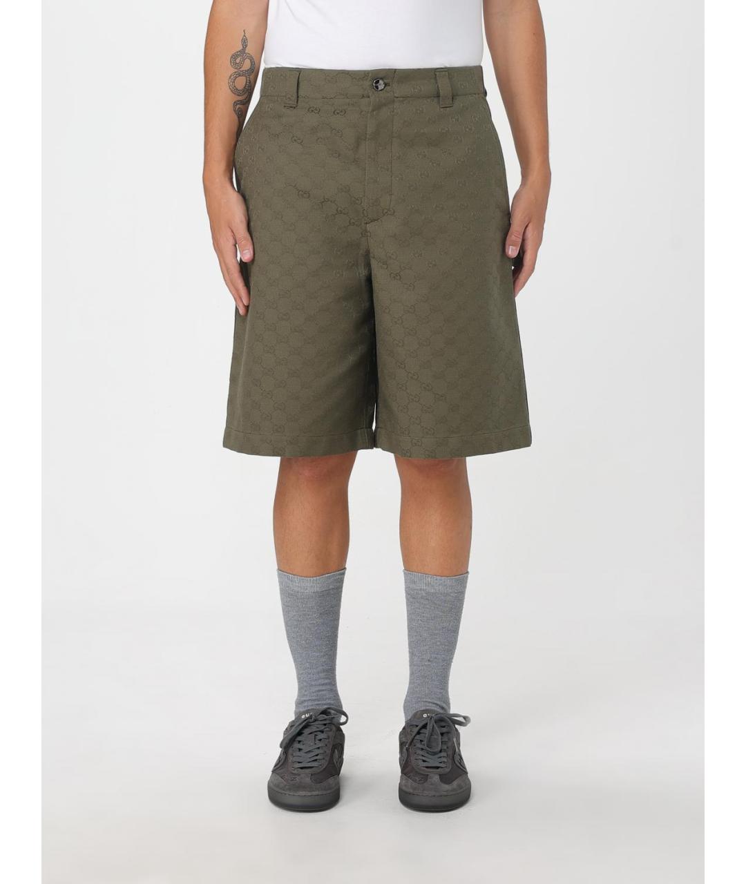 GUCCI Зеленые хлопковые шорты, фото 6