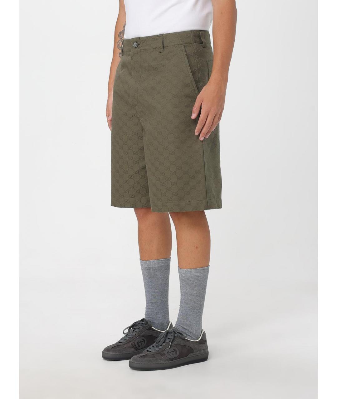 GUCCI Зеленые хлопковые шорты, фото 4