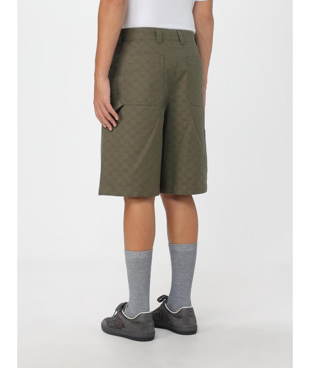 GUCCI Зеленые хлопковые шорты, фото 3