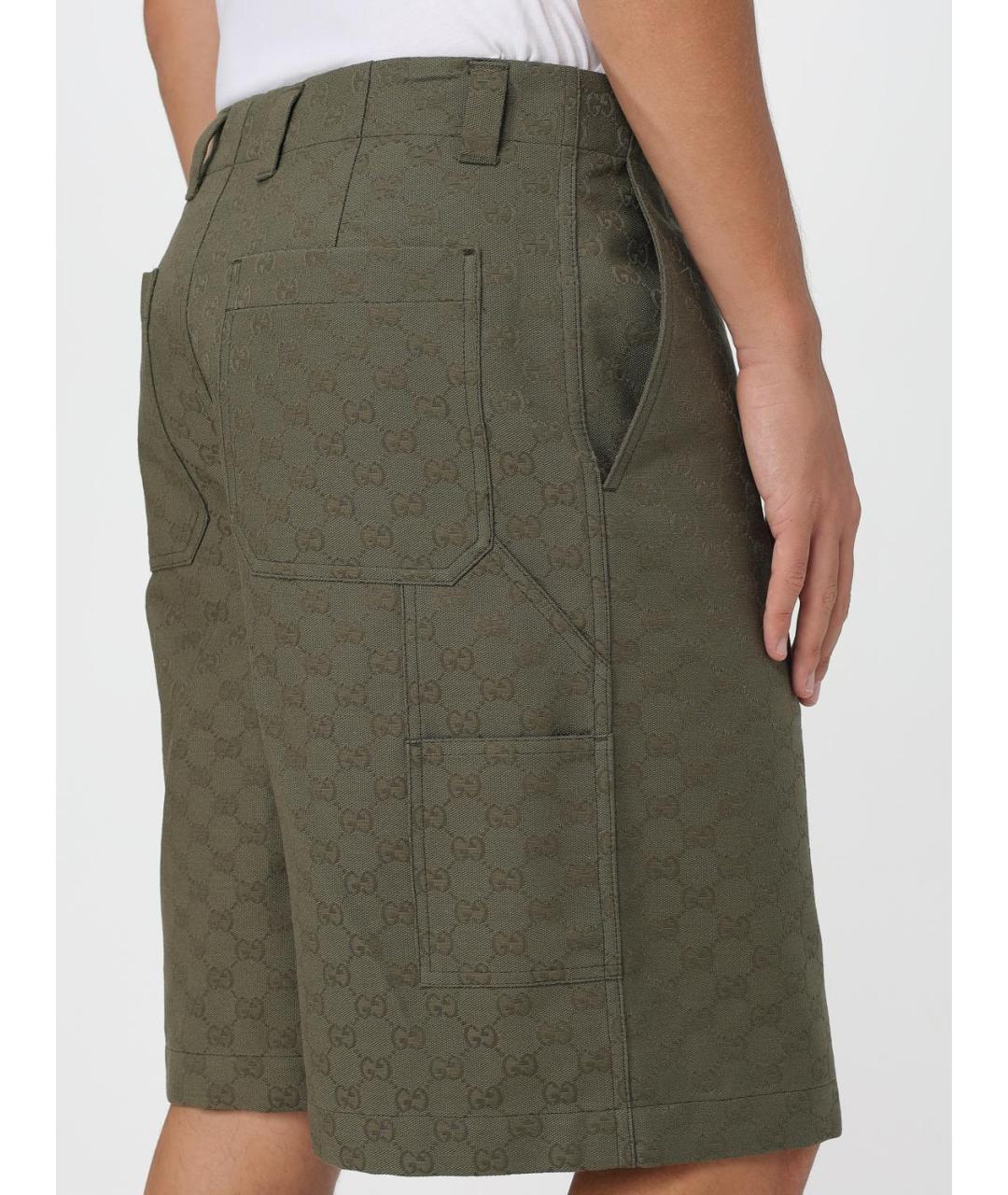 GUCCI Зеленые хлопковые шорты, фото 5