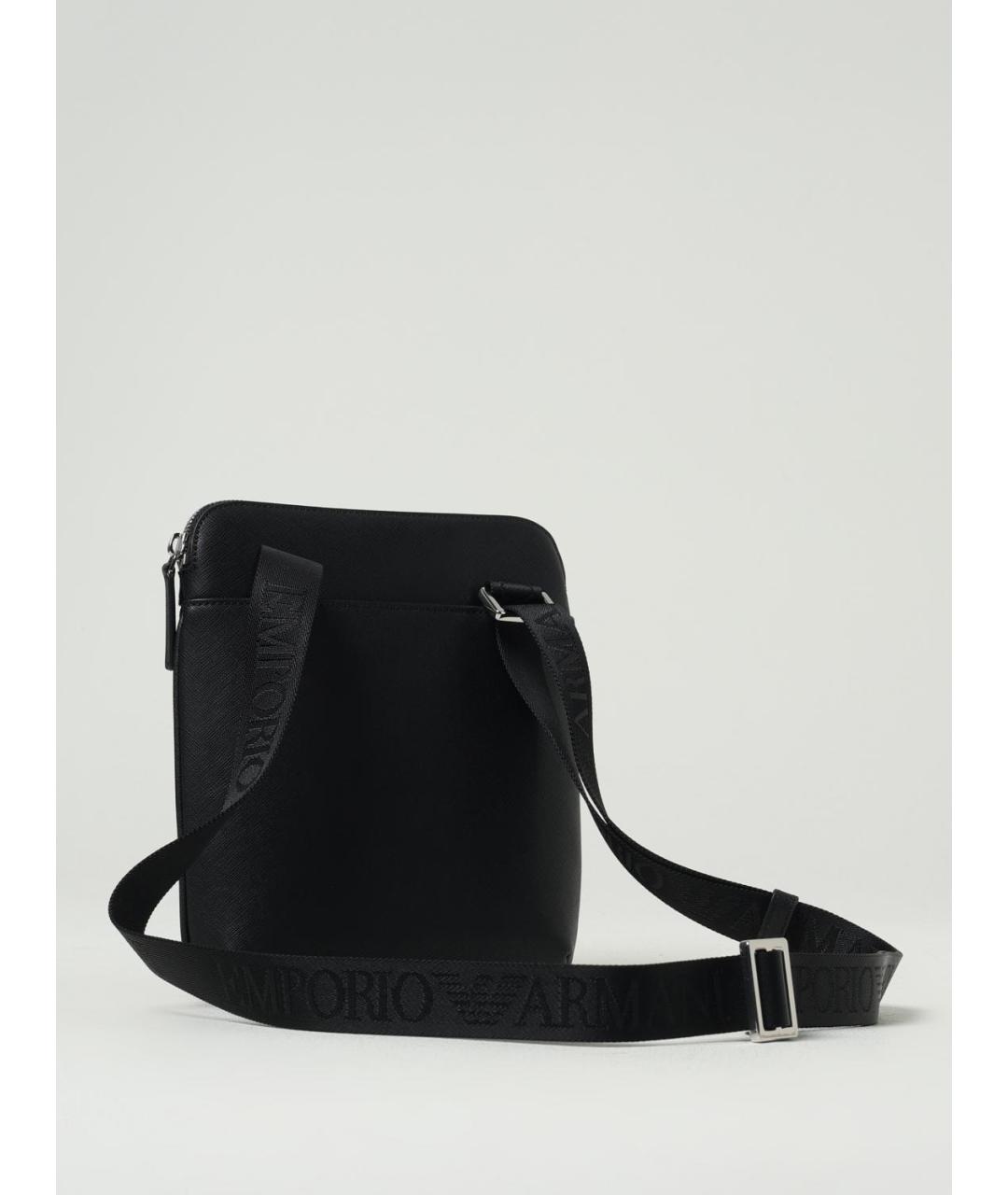 EMPORIO ARMANI Черная сумка на плечо из искусственной кожи, фото 2