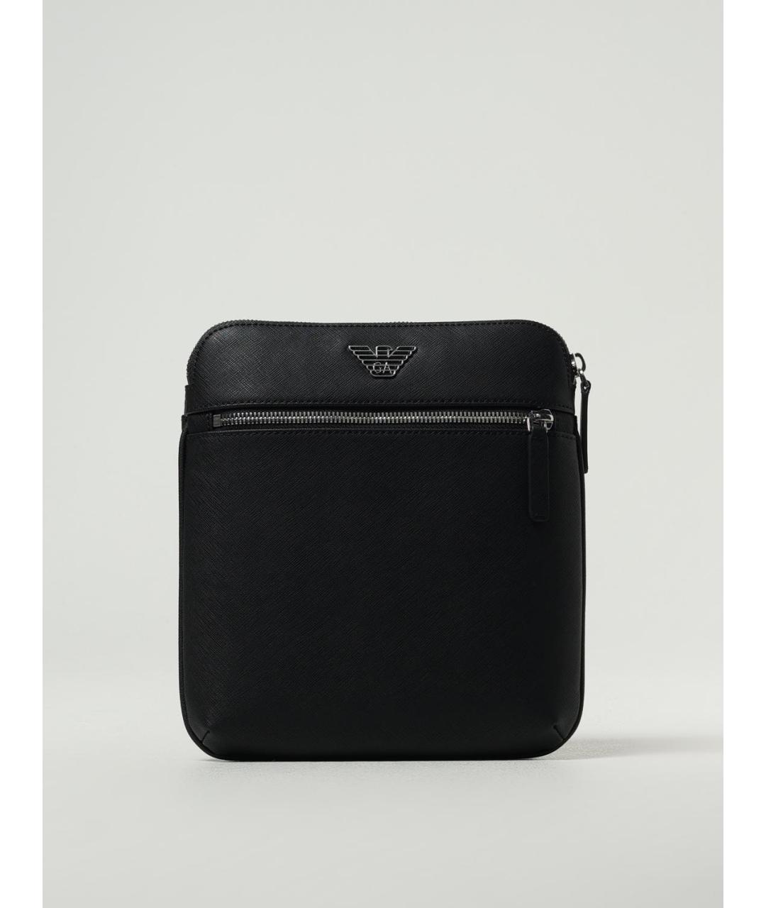 EMPORIO ARMANI Черная сумка на плечо из искусственной кожи, фото 4