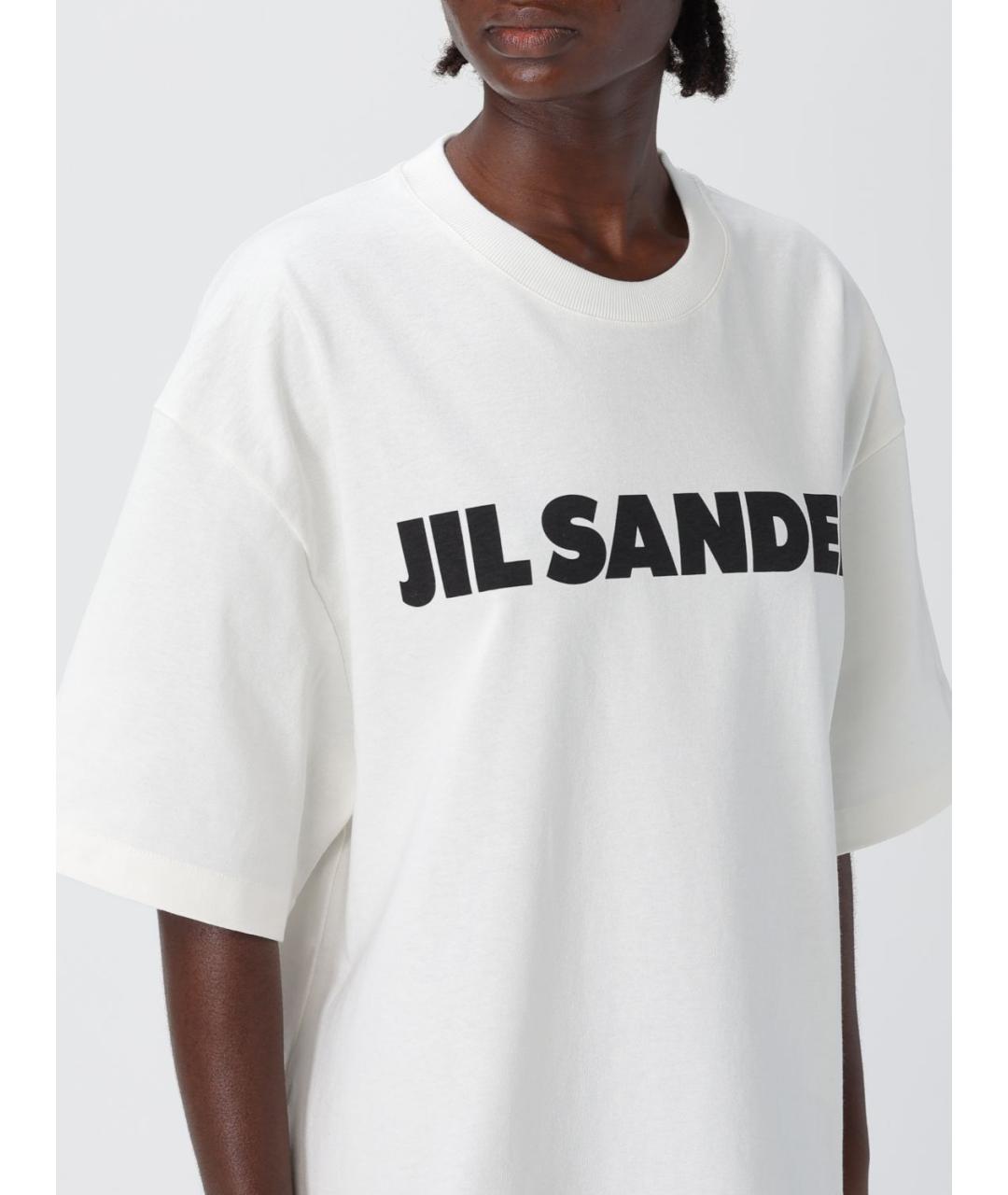 JIL SANDER Белая хлопковая футболка, фото 6