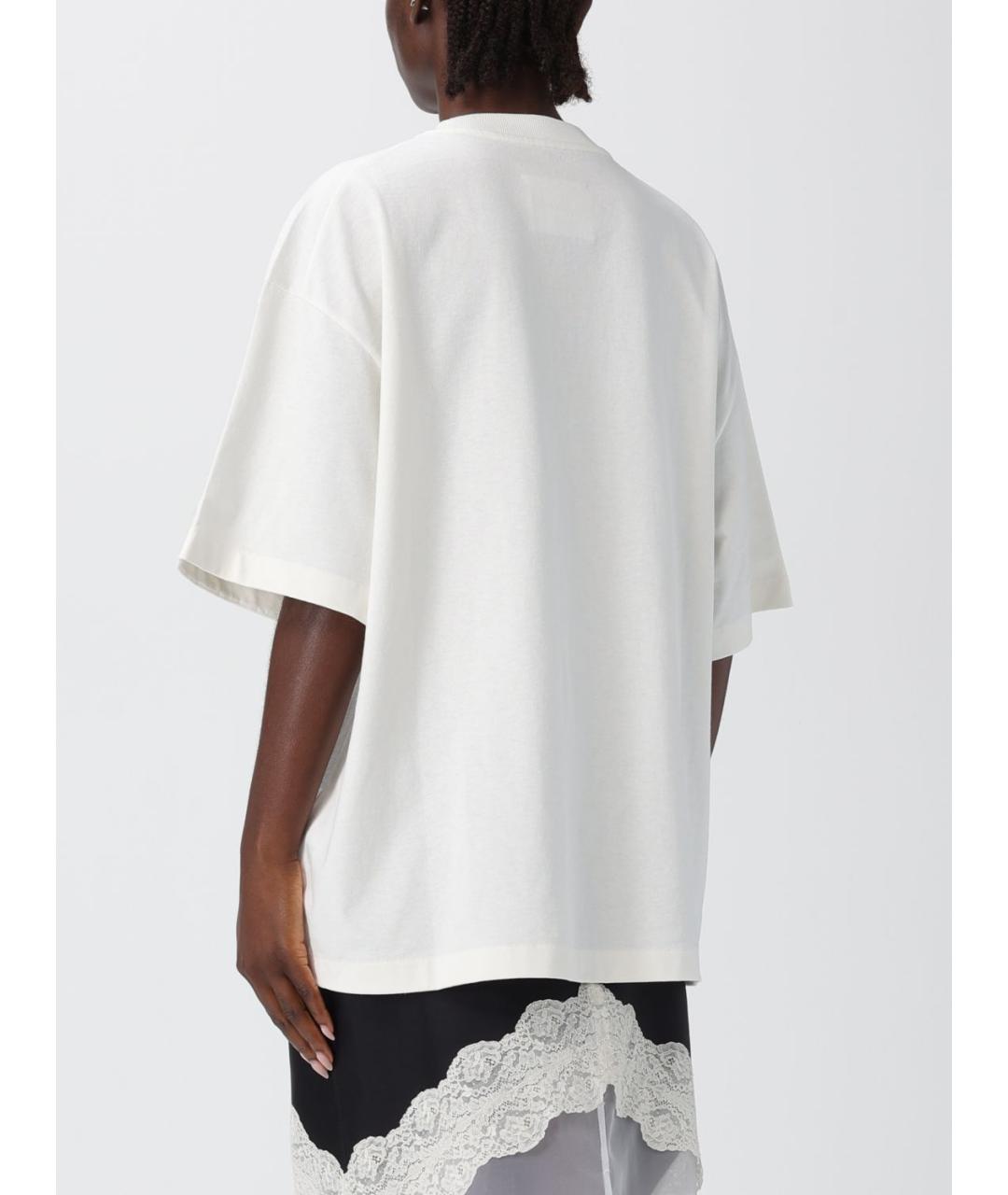 JIL SANDER Белая хлопковая футболка, фото 4