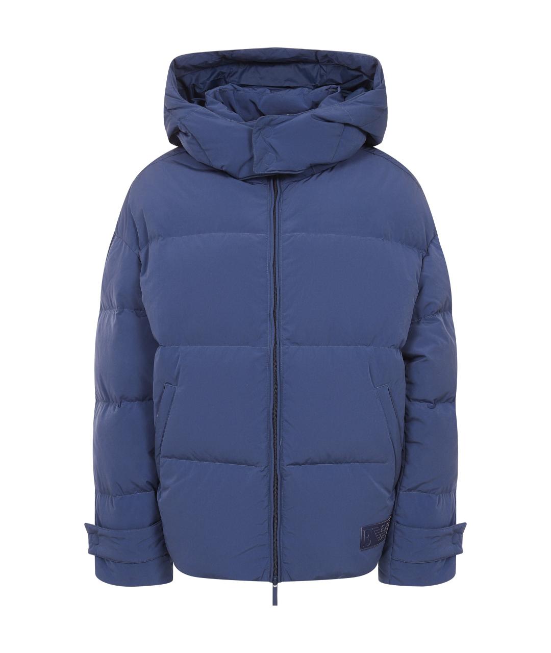EMPORIO ARMANI Синий полиэстеровый пуховик, фото 1