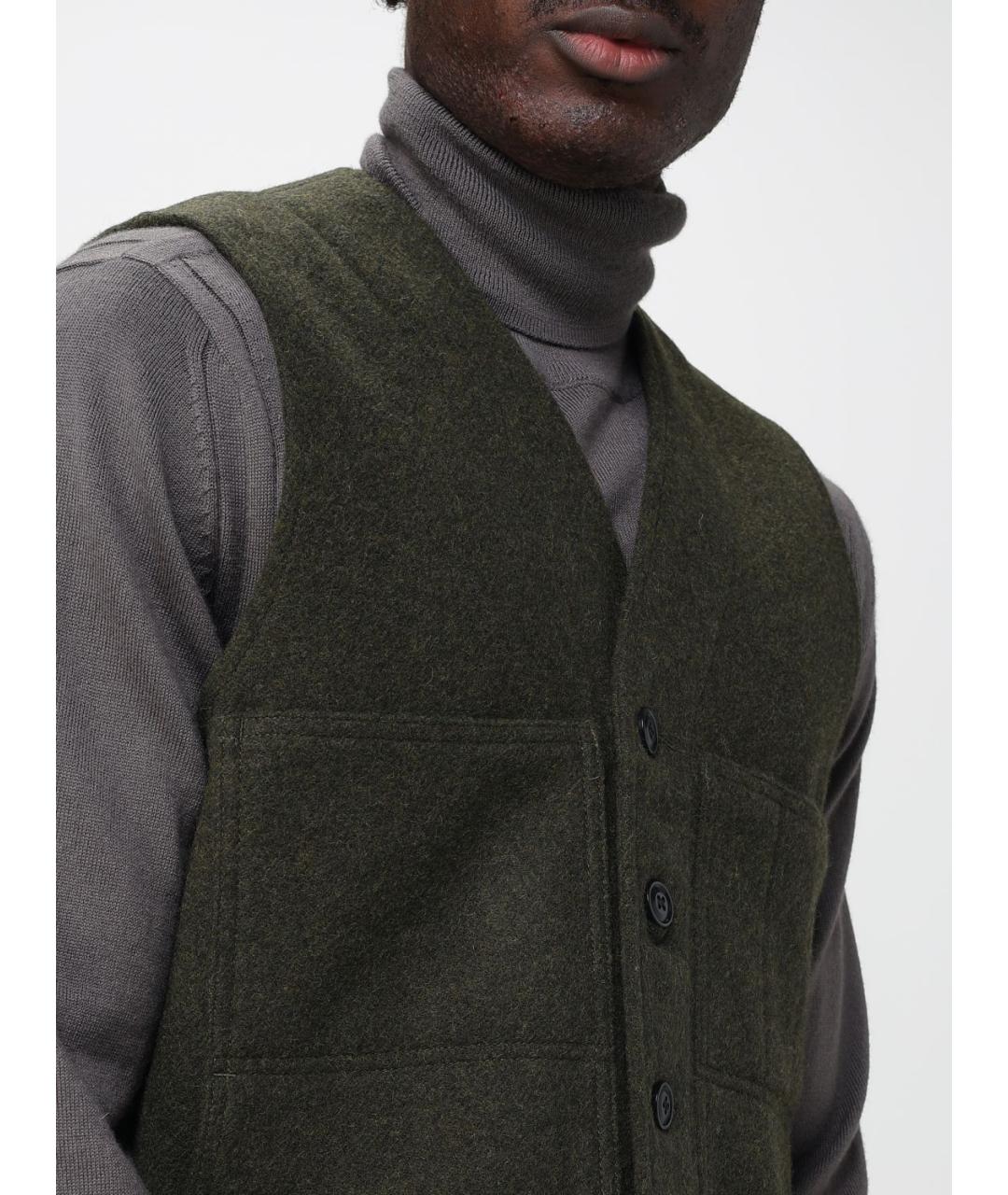 FILSON Зеленая шерстяная жилетка, фото 4