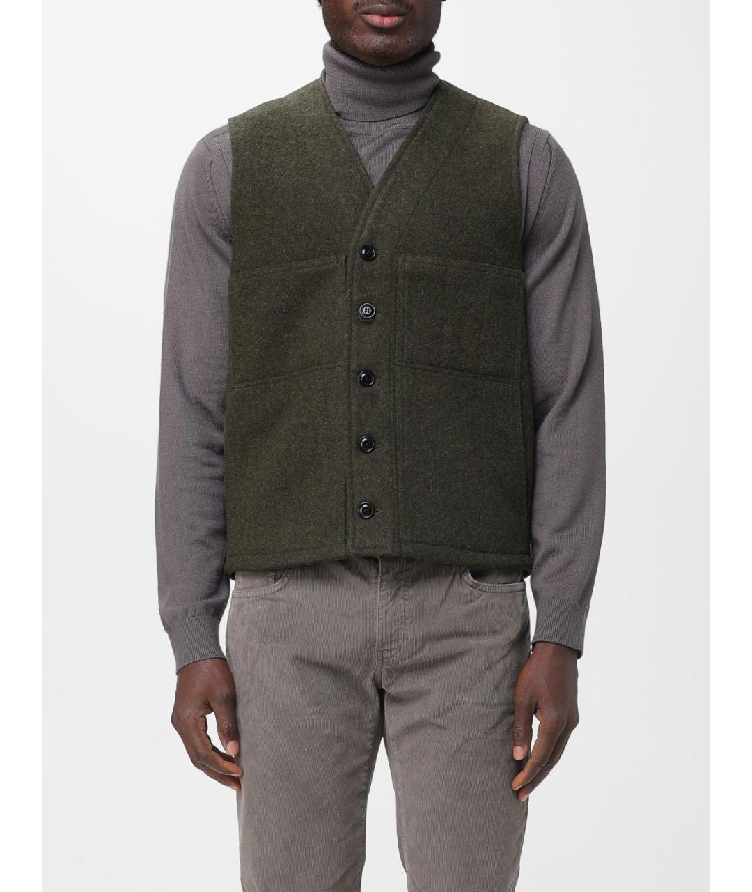 FILSON Зеленая шерстяная жилетка, фото 5