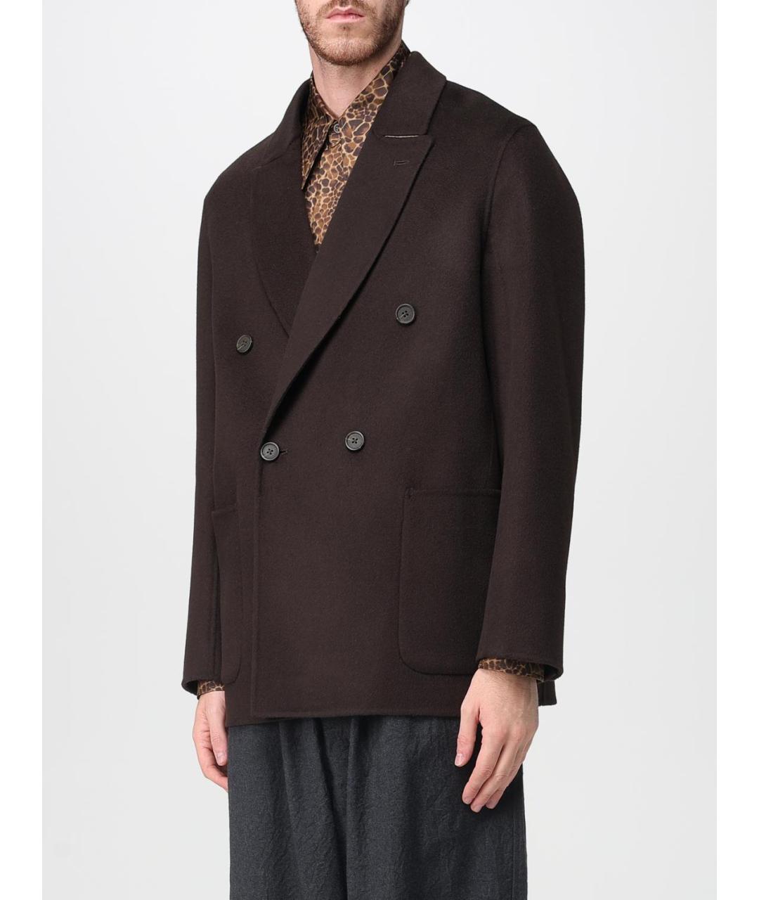 EMPORIO ARMANI Коричневый кашемировый пиджак, фото 3