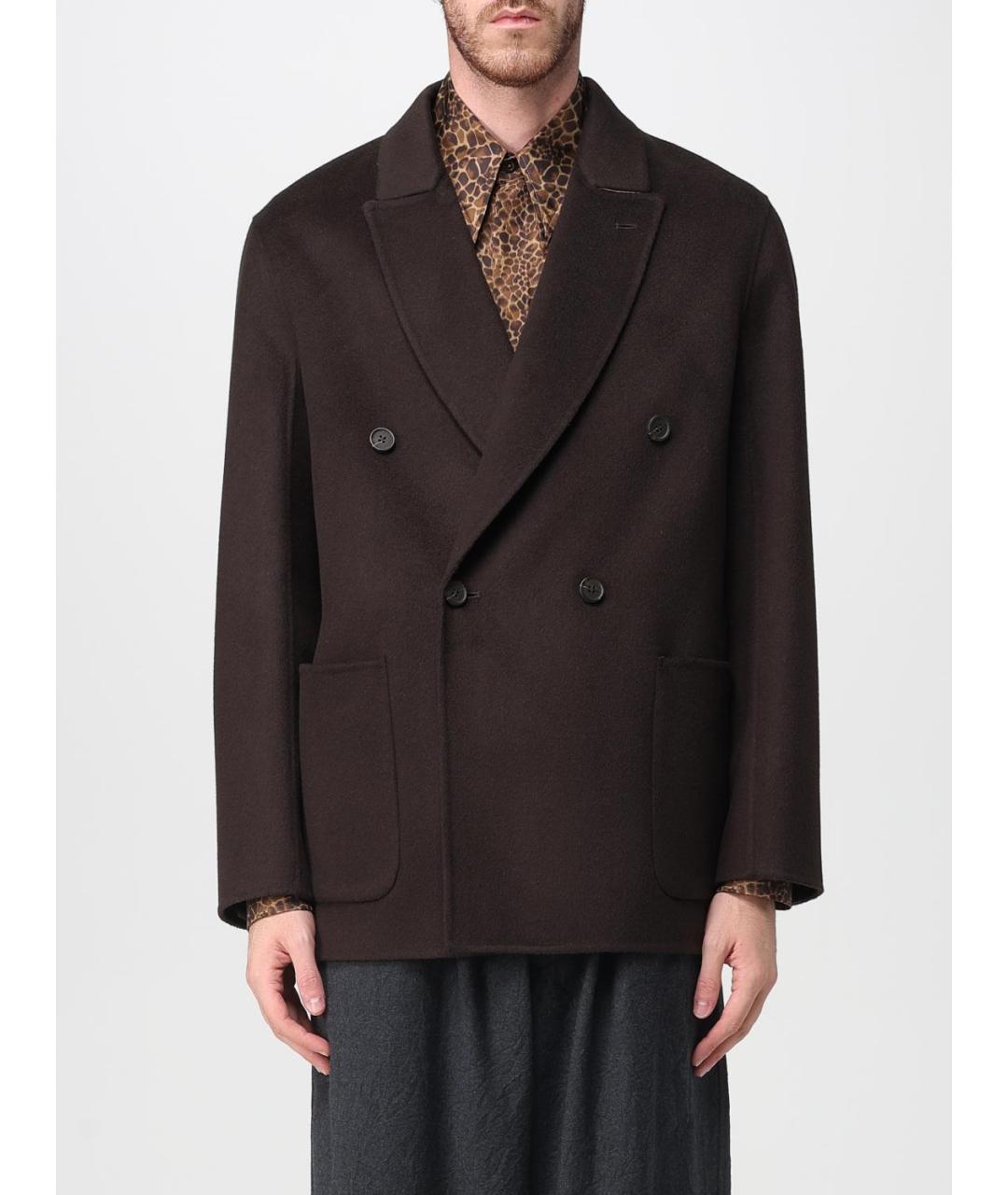 EMPORIO ARMANI Коричневый кашемировый пиджак, фото 5