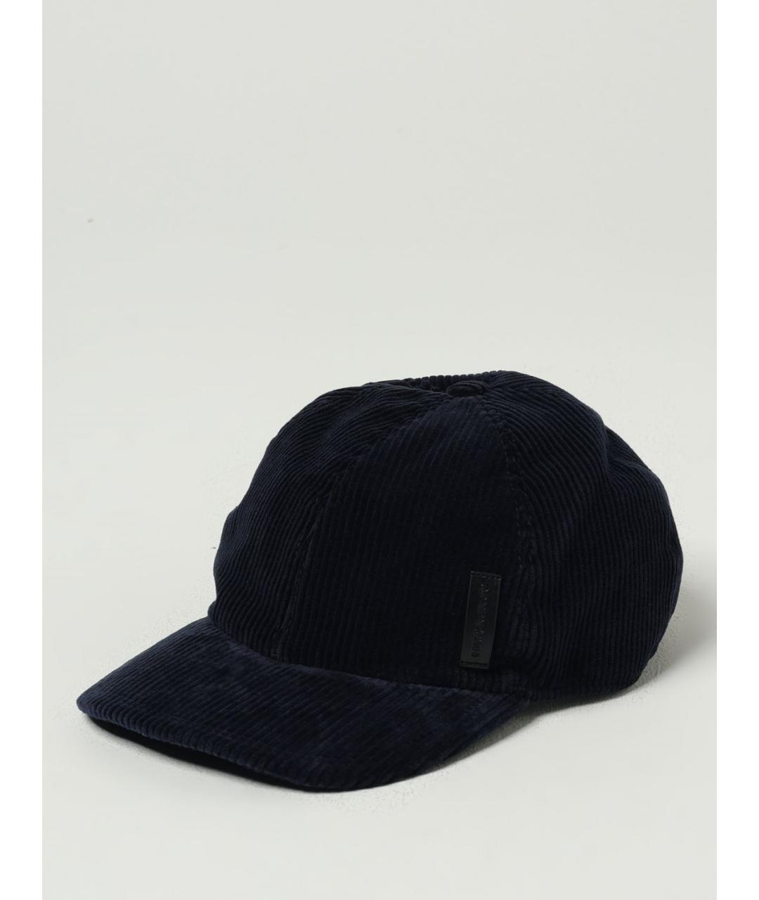 EMPORIO ARMANI Темно-синяя хлопковая кепка/бейсболка, фото 4