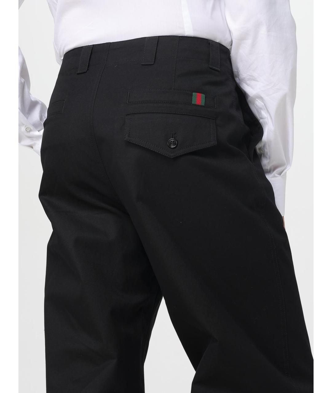 GUCCI Черные хлопковые повседневные брюки, фото 5