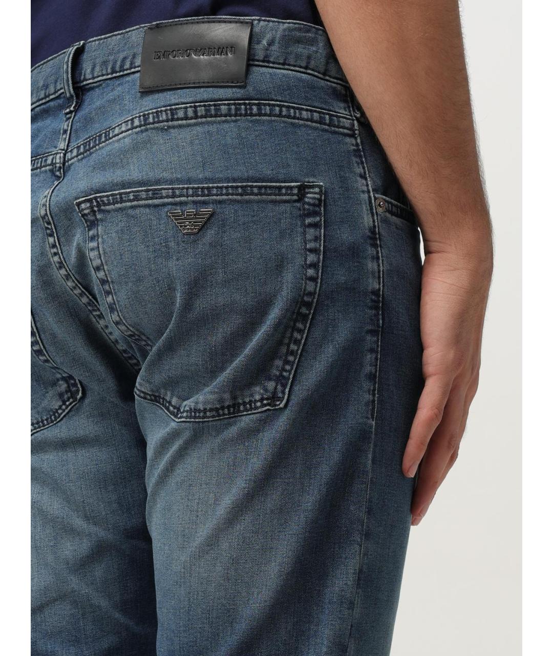 EMPORIO ARMANI Хлопковые прямые джинсы, фото 3