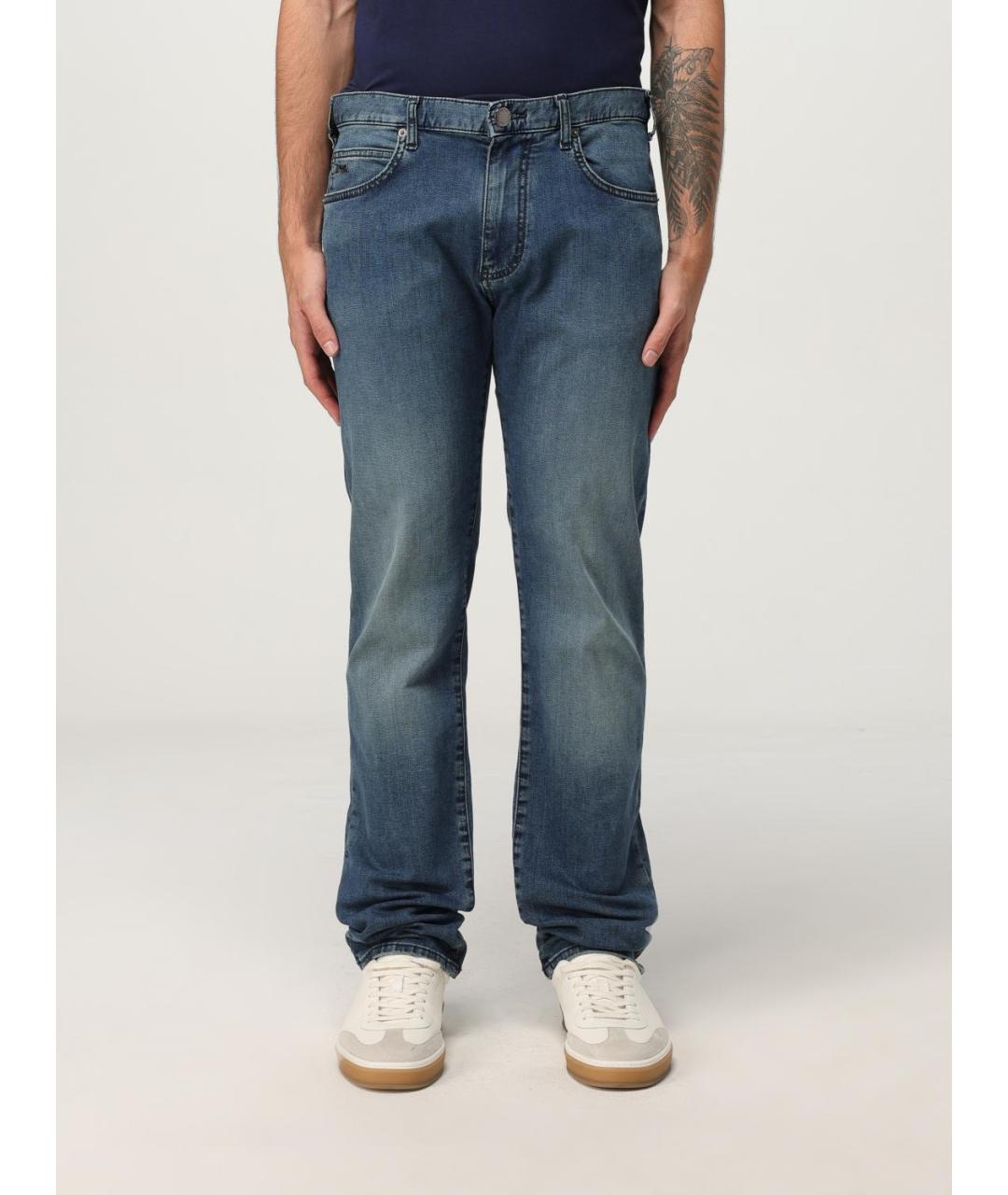 EMPORIO ARMANI Хлопковые прямые джинсы, фото 4