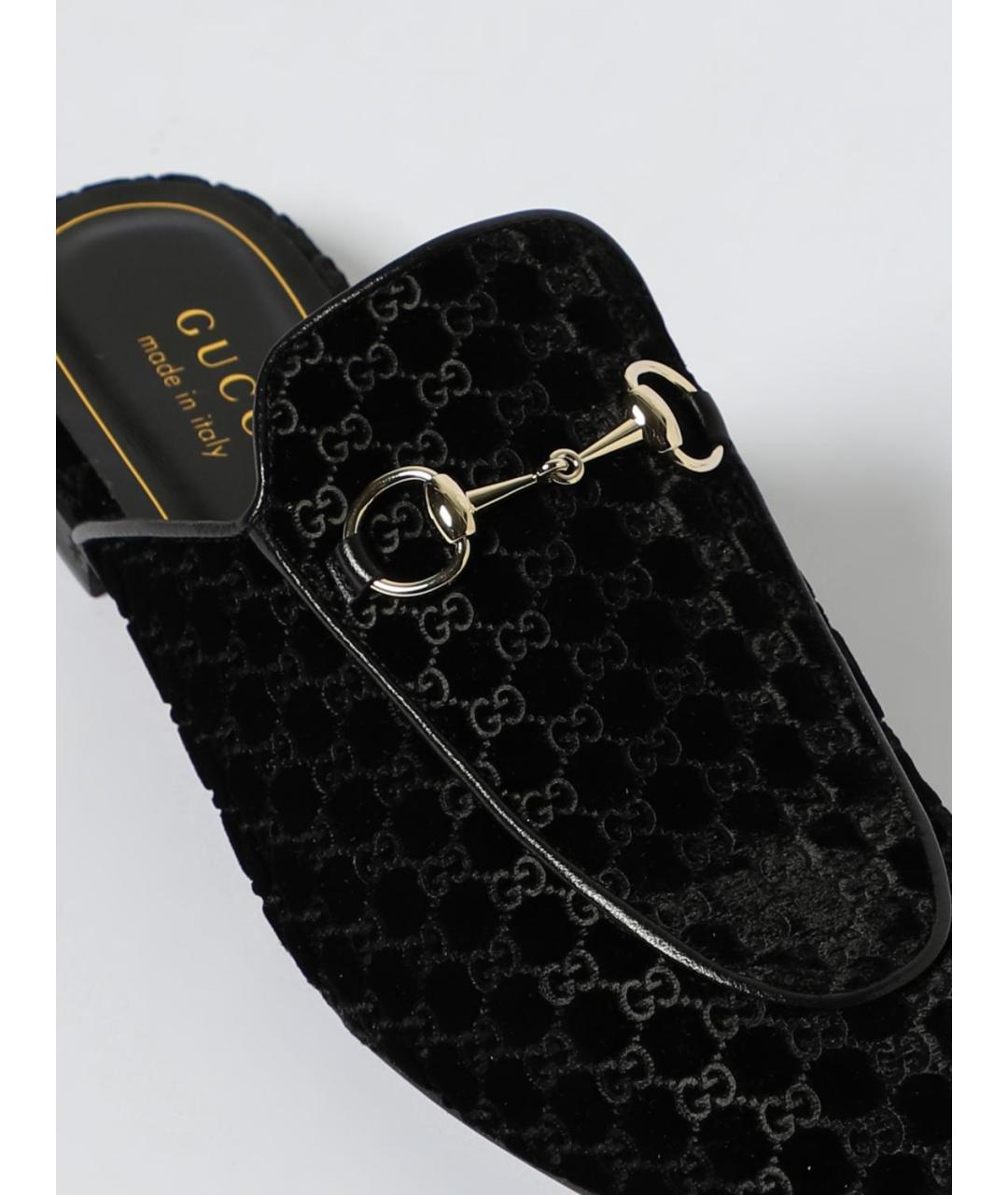 GUCCI Черные текстильные мюли, фото 4