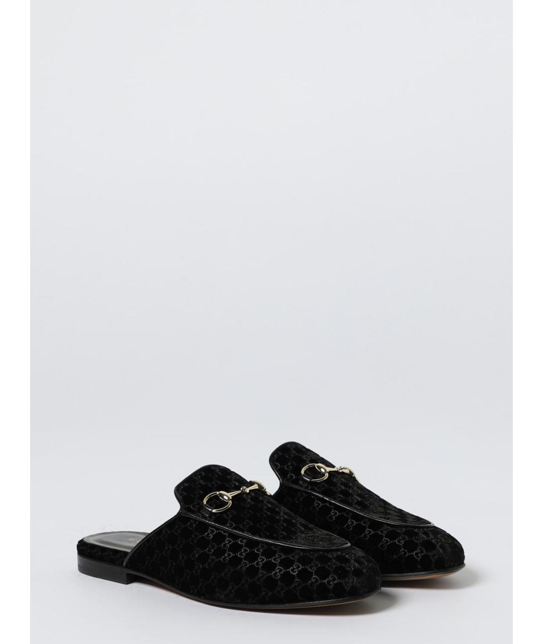 GUCCI Черные текстильные мюли, фото 2