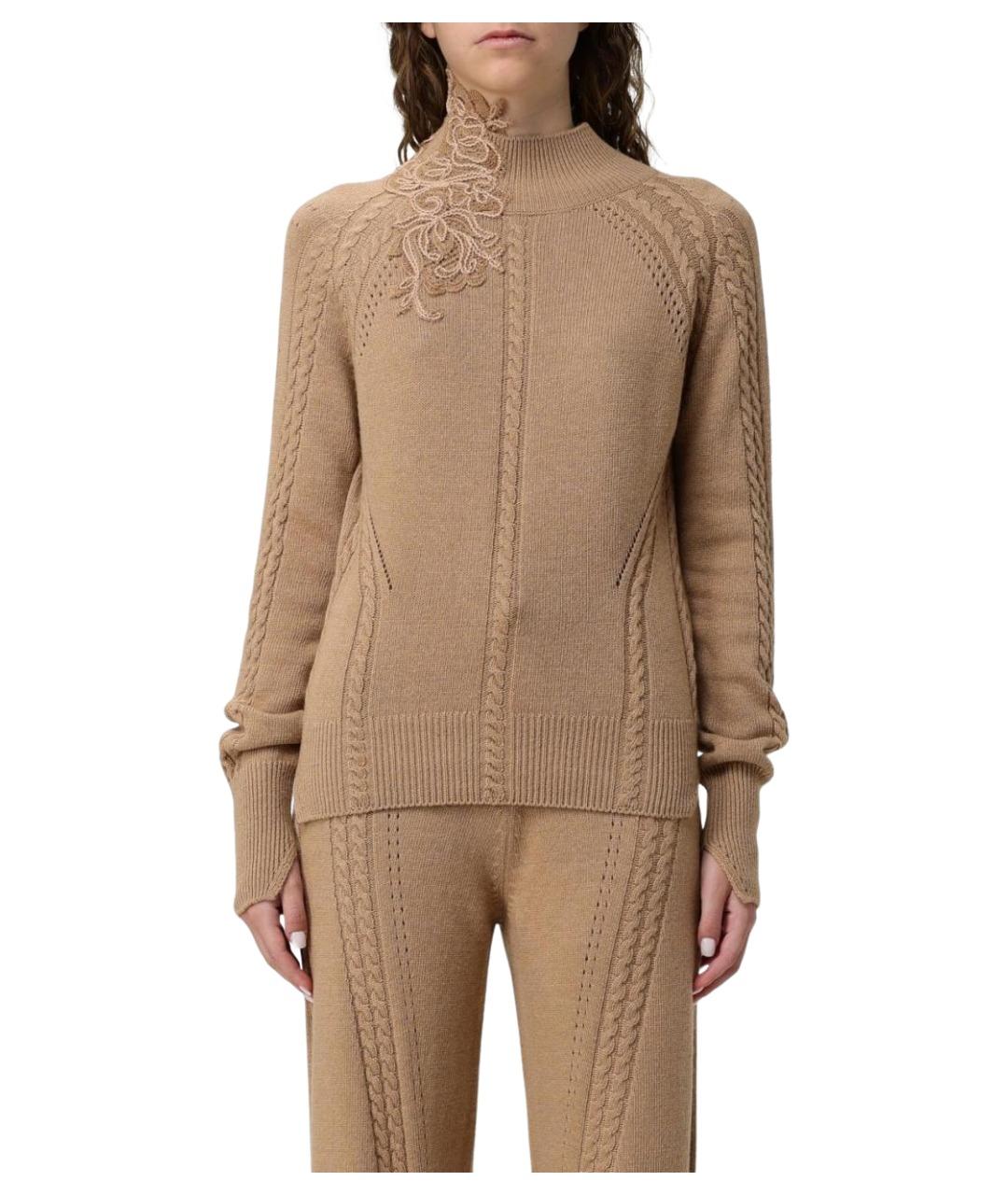 ERMANNO SCERVINO Бежевый шерстяной джемпер / свитер, фото 1