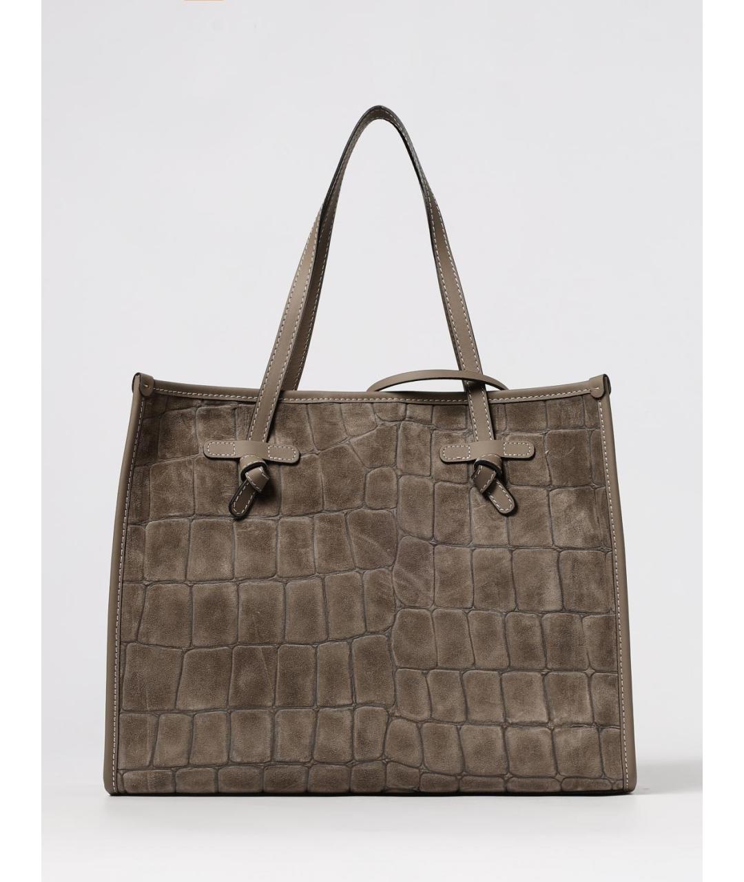 Gianni Chiarini Бежевая кожаная сумка тоут, фото 4