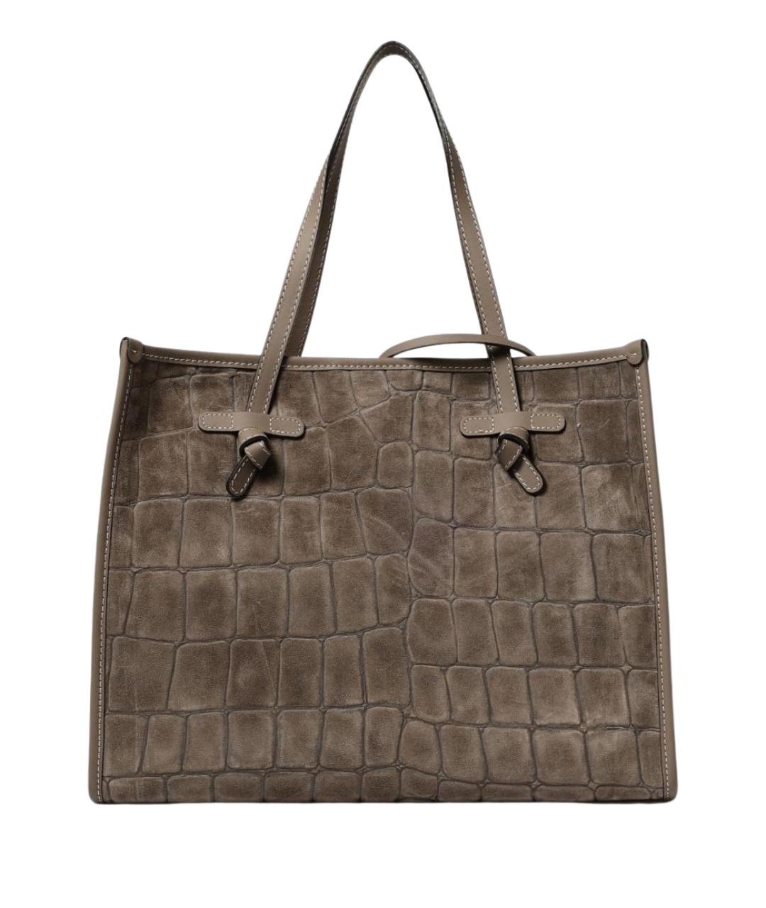 Gianni Chiarini Бежевая кожаная сумка тоут, фото 1