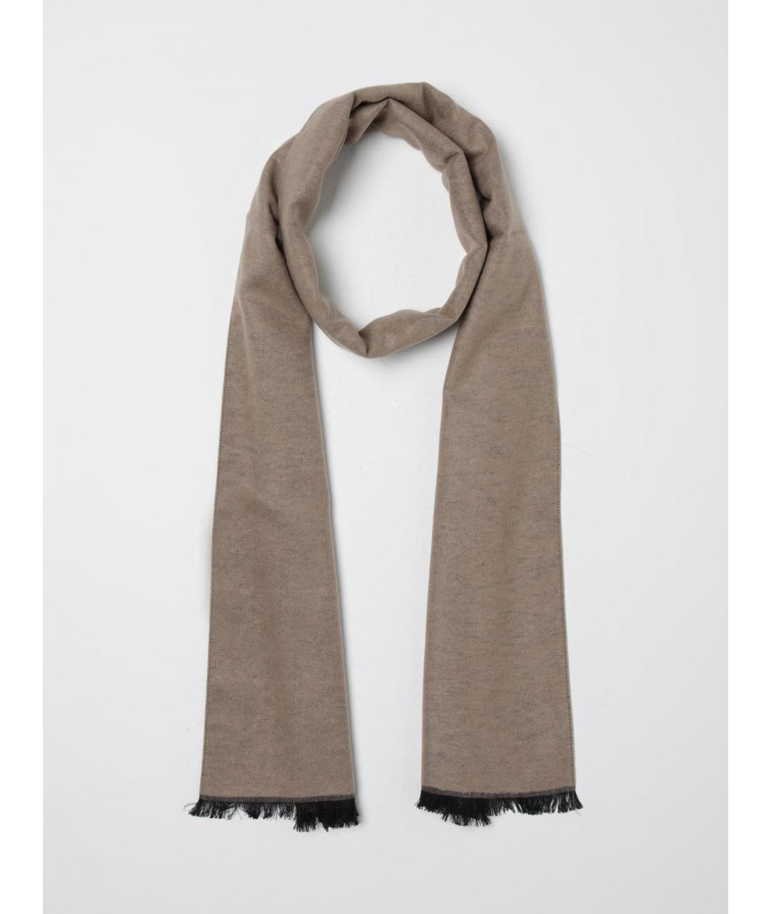 EMPORIO ARMANI Бежевый шелковый шарф, фото 2