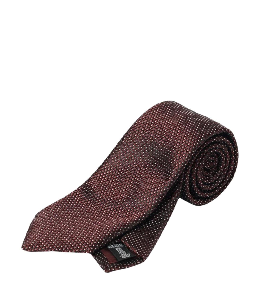 EMPORIO ARMANI Бордовый шелковый галстук, фото 1