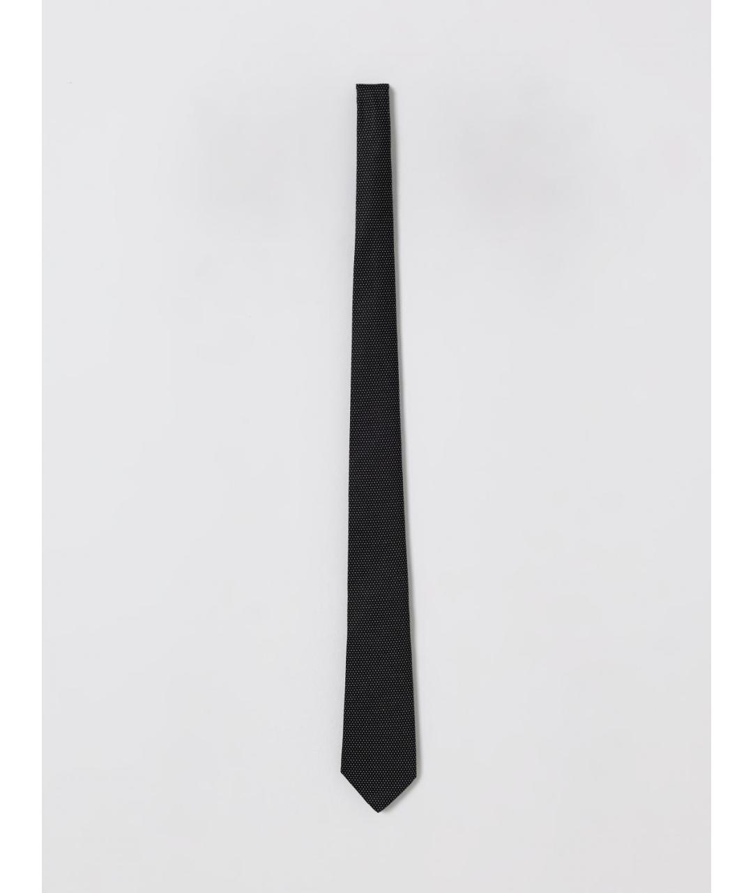 EMPORIO ARMANI Черный шелковый галстук, фото 3