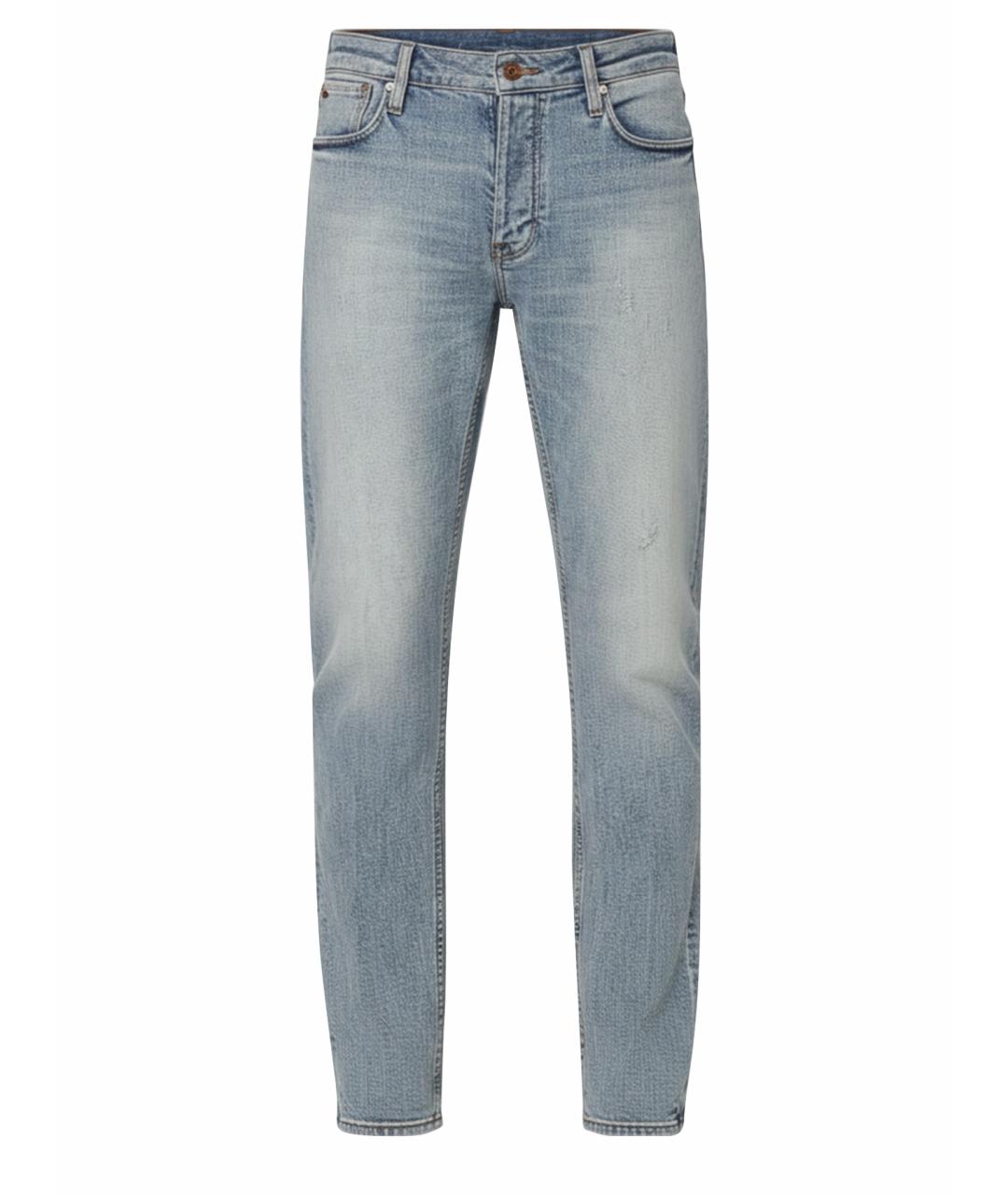 EMPORIO ARMANI Синие хлопковые прямые джинсы, фото 1