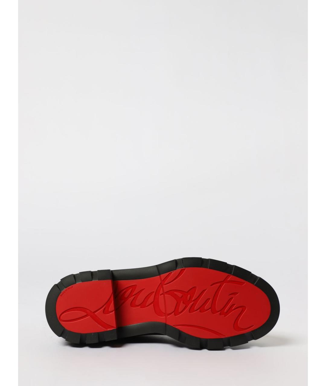 CHRISTIAN LOUBOUTIN Черные кожаные высокие ботинки, фото 3