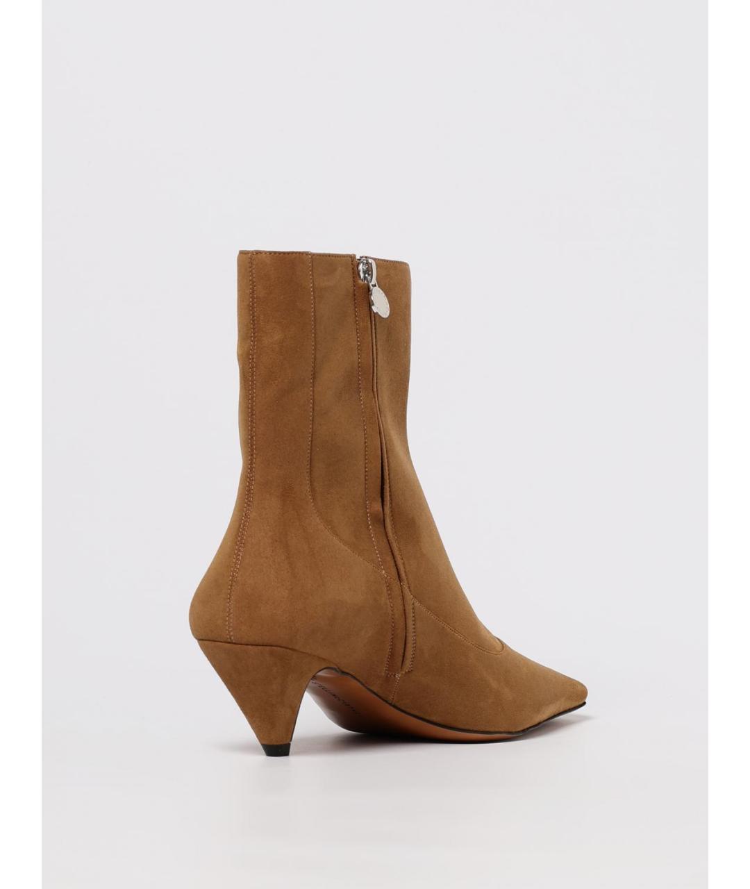 STELLA MCCARTNEY Коричневые ботильоны из искусственной кожи, фото 3