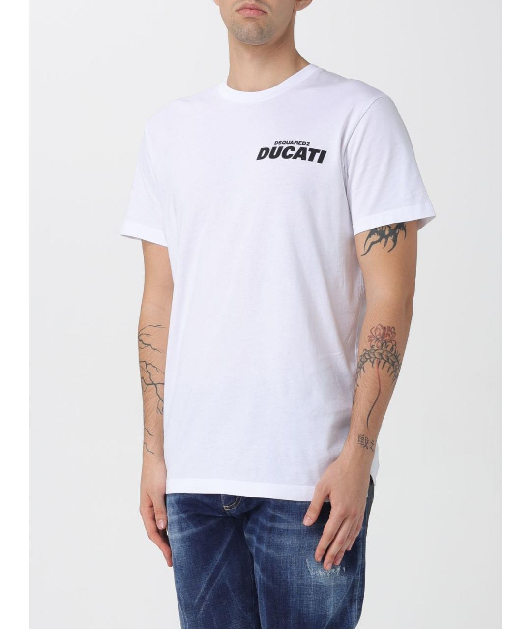 DSQUARED2 Белая хлопковая футболка, фото 4