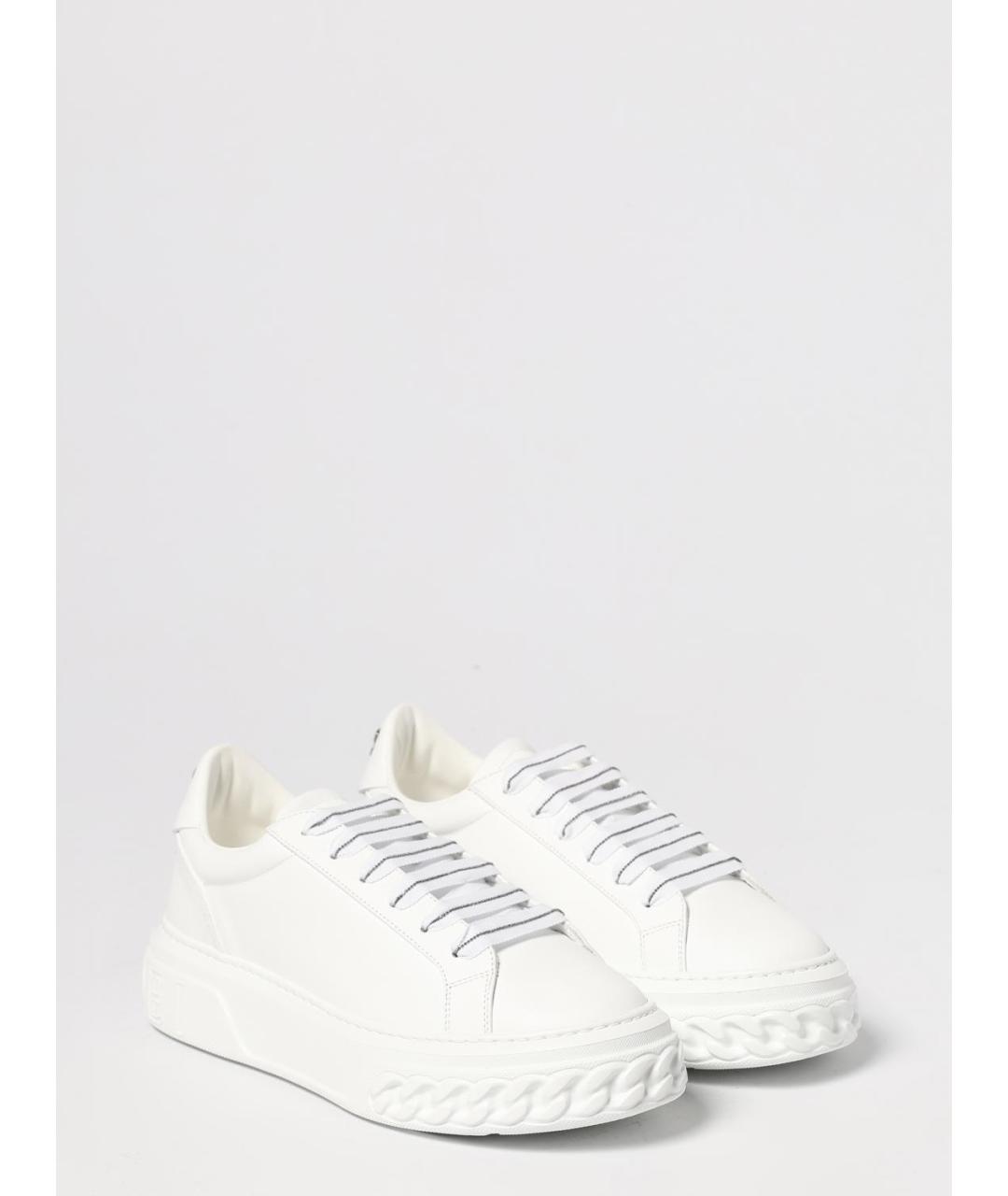 CASADEI Белые кожаные кеды, фото 2