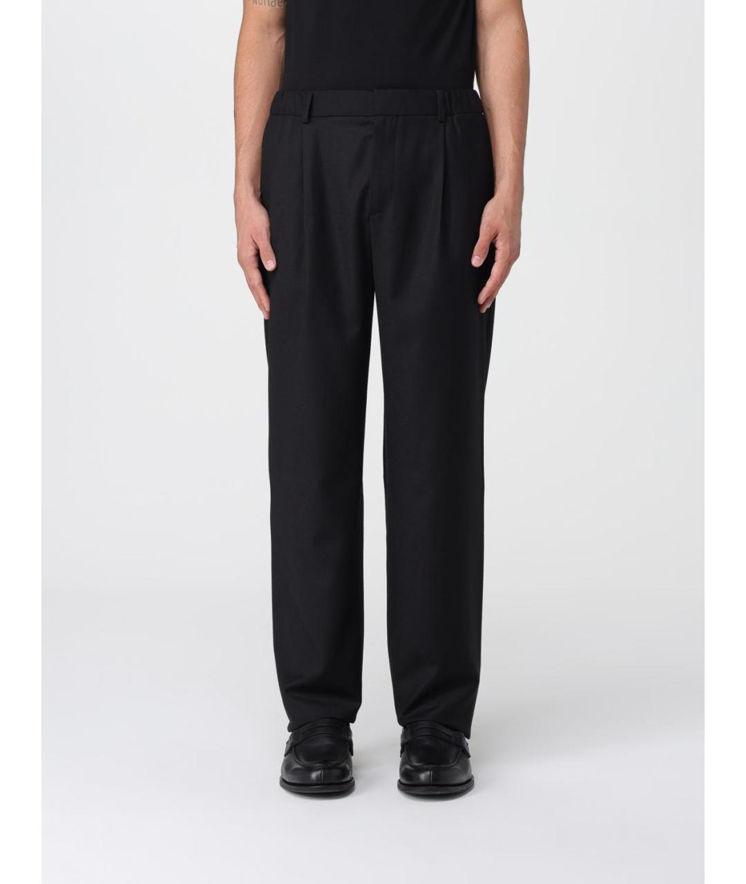 AGNONA Черные шерстяные повседневные брюки, фото 5