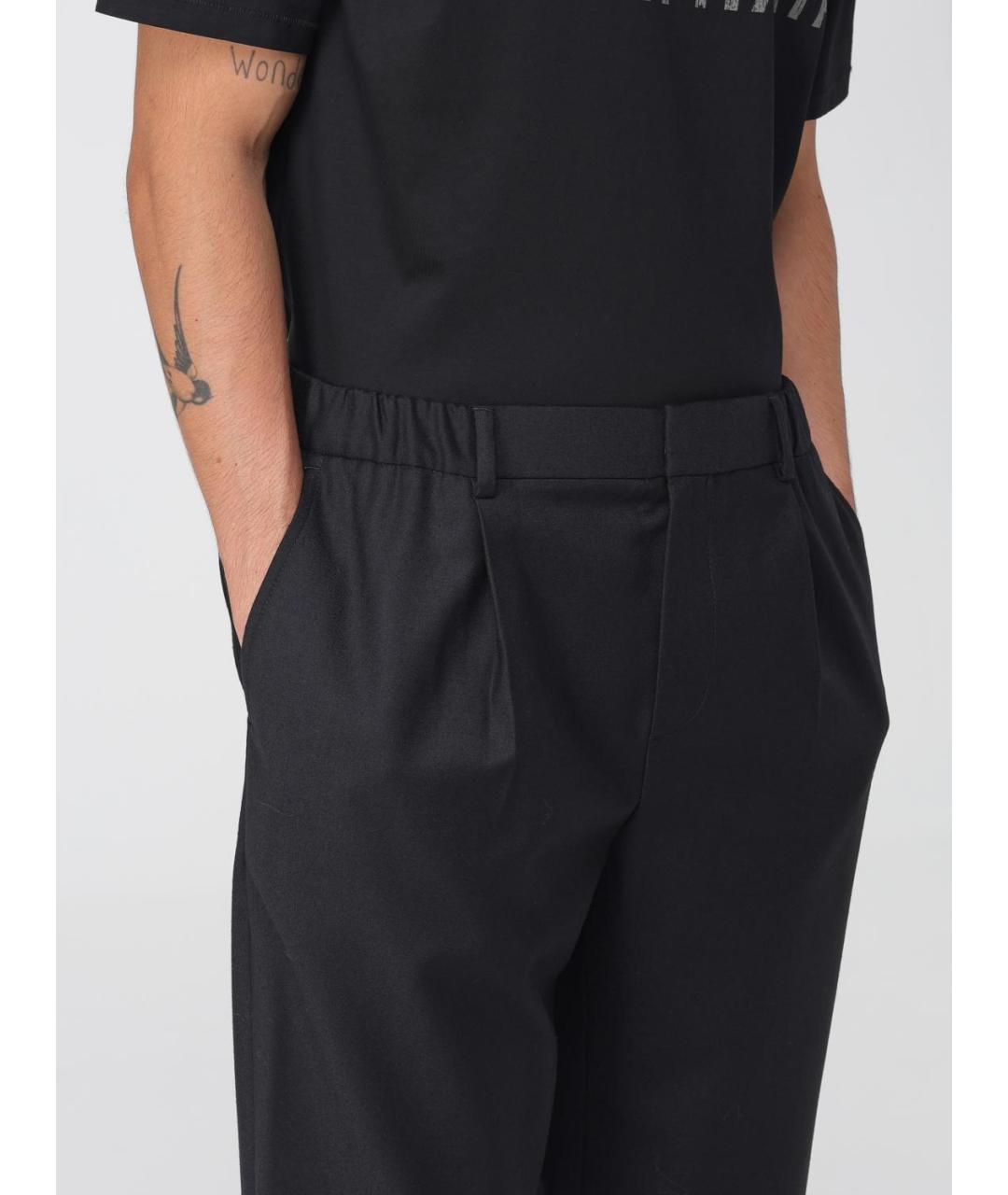 AGNONA Черные шерстяные повседневные брюки, фото 4