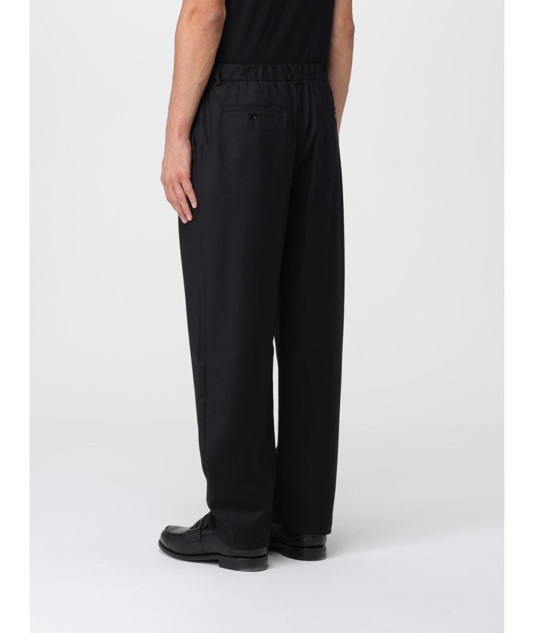 AGNONA Черные шерстяные повседневные брюки, фото 2