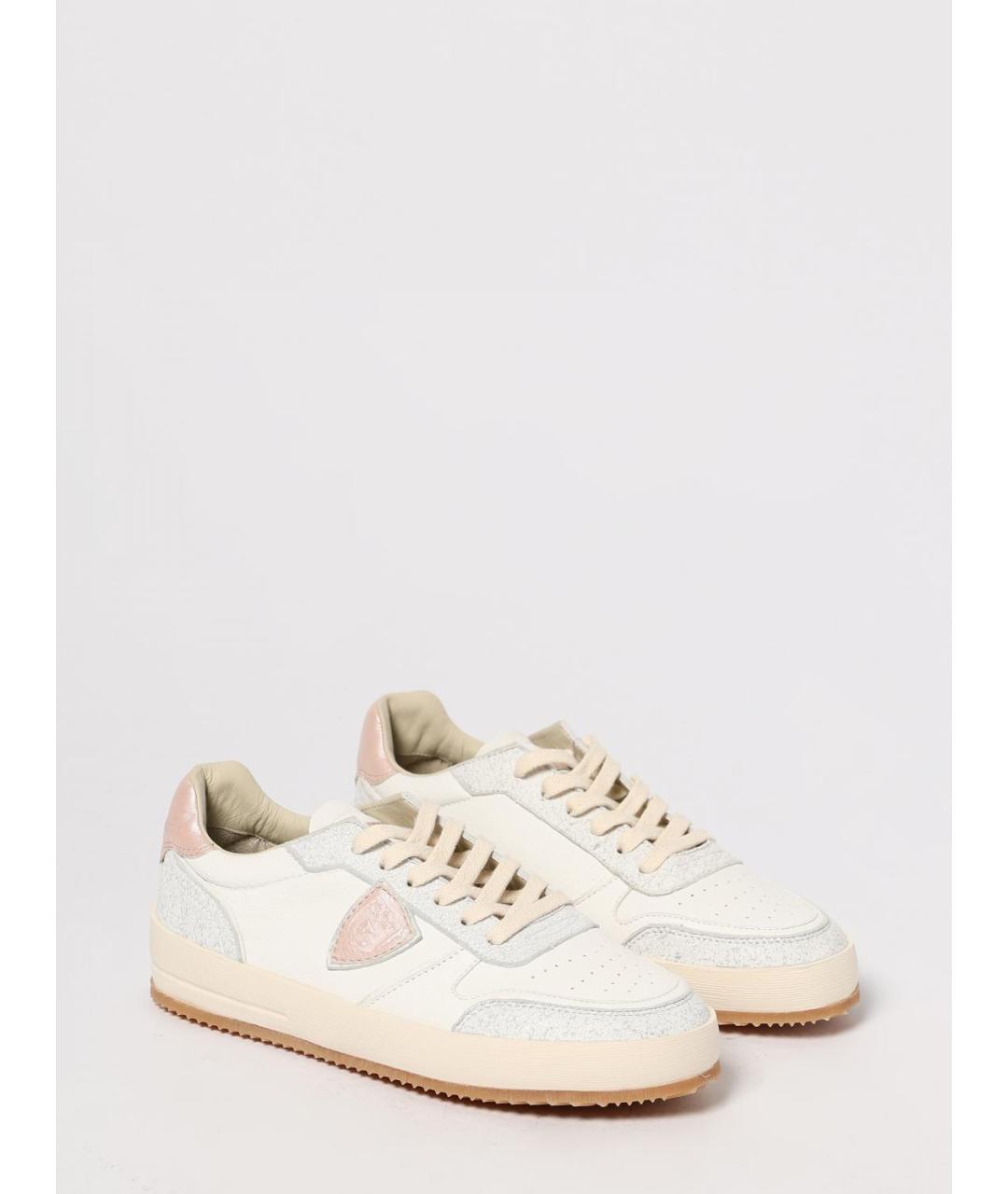 PHILIPPE MODEL Розовые кожаные кеды, фото 2