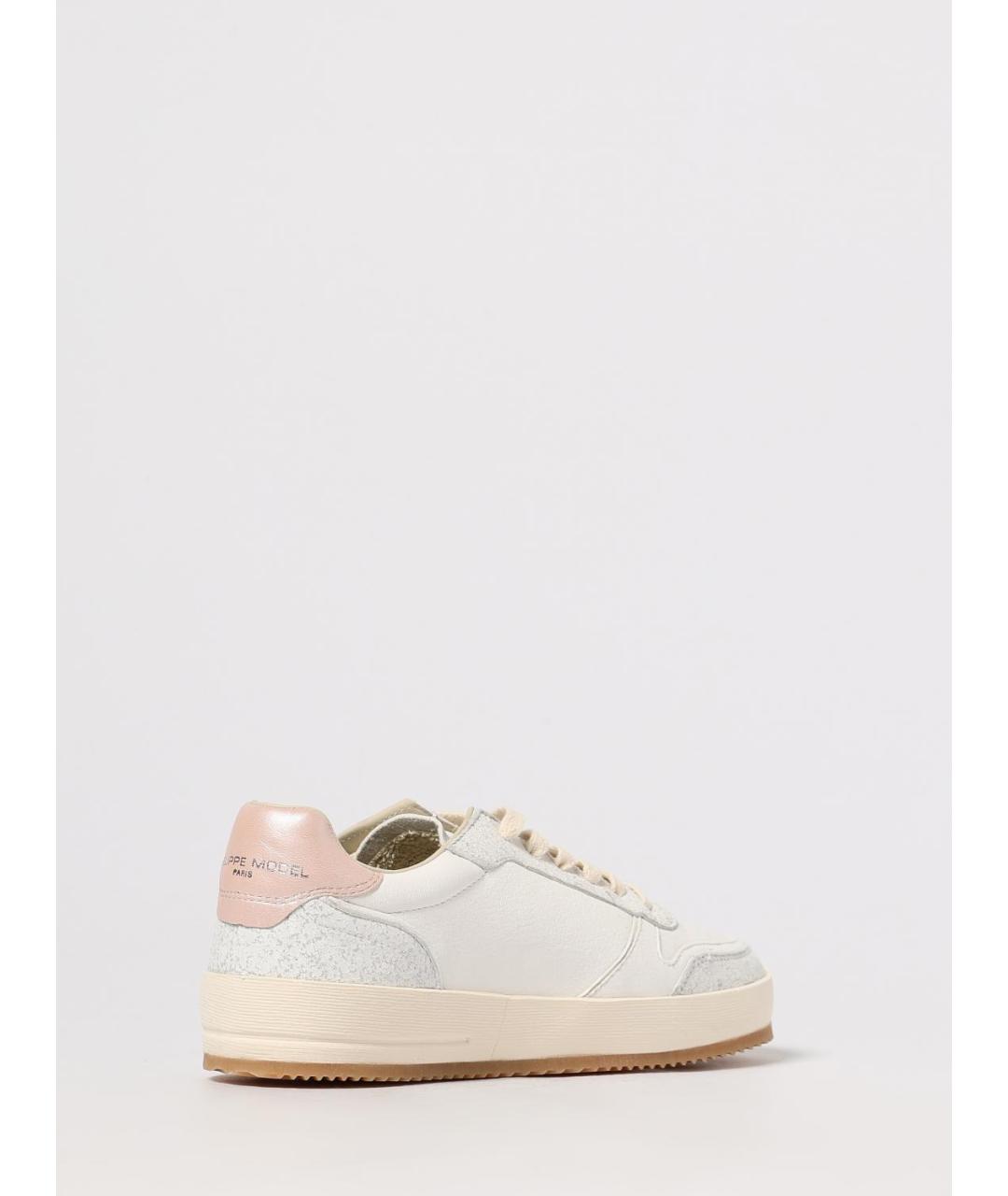 PHILIPPE MODEL Розовые кожаные кеды, фото 3