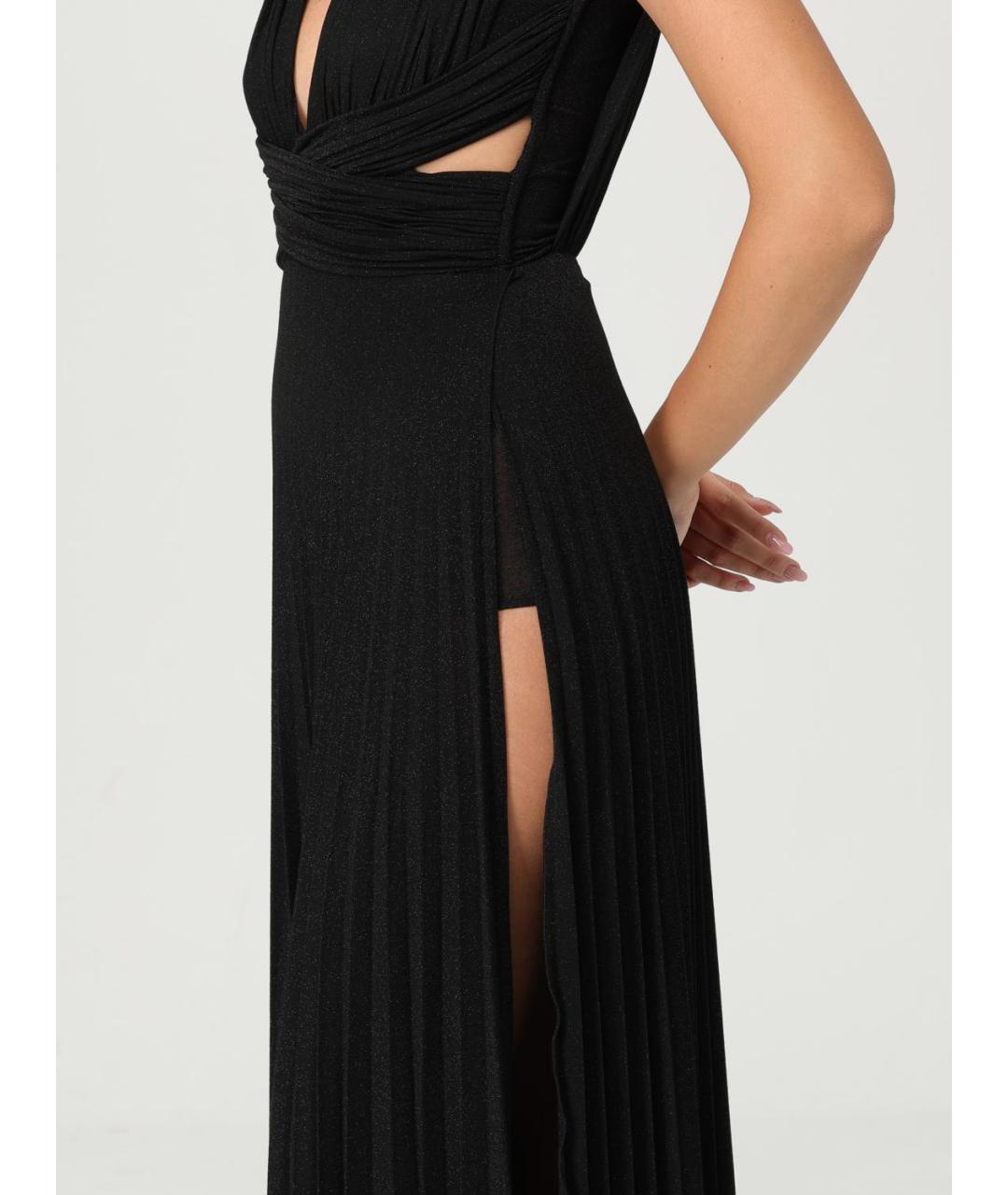 ELISABETTA FRANCHI Черное вискозное вечернее платье, фото 3