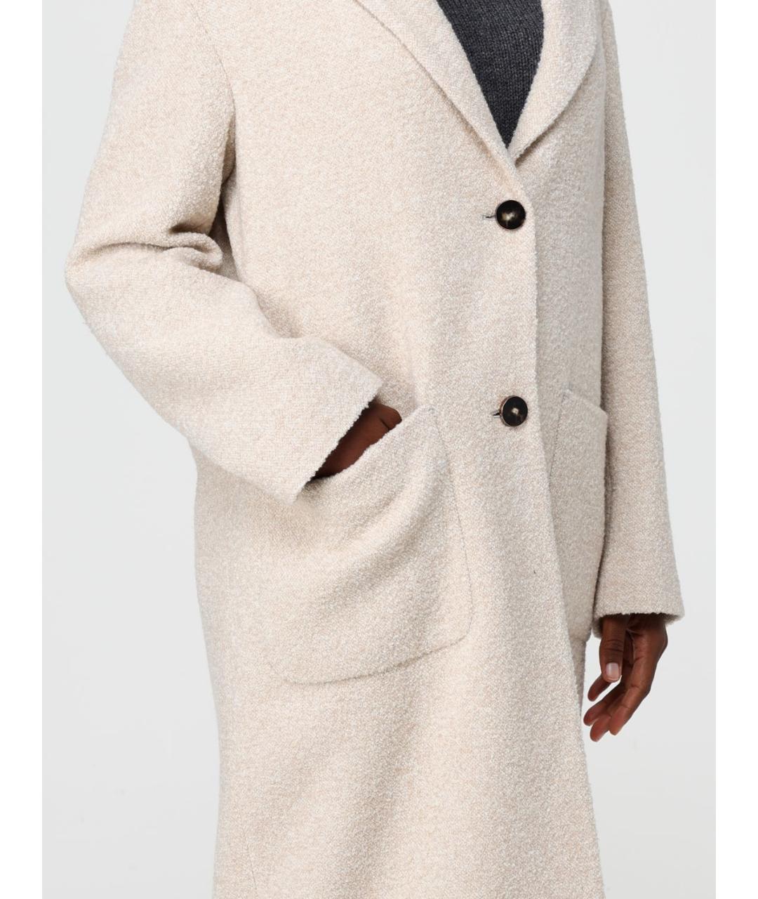AGNONA Бежевое кашемировое пальто, фото 5