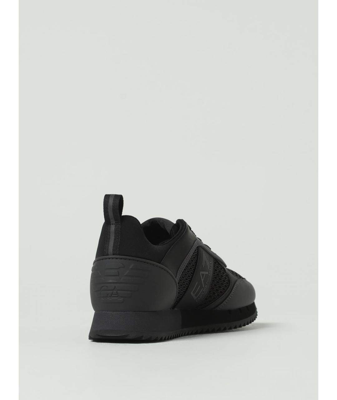 EA7 Черные синтетические низкие кроссовки / кеды, фото 3