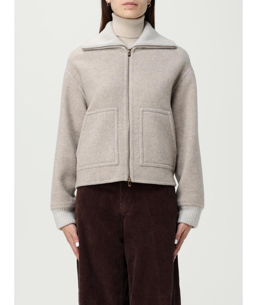 AGNONA Серая шерстяная куртка, фото 2