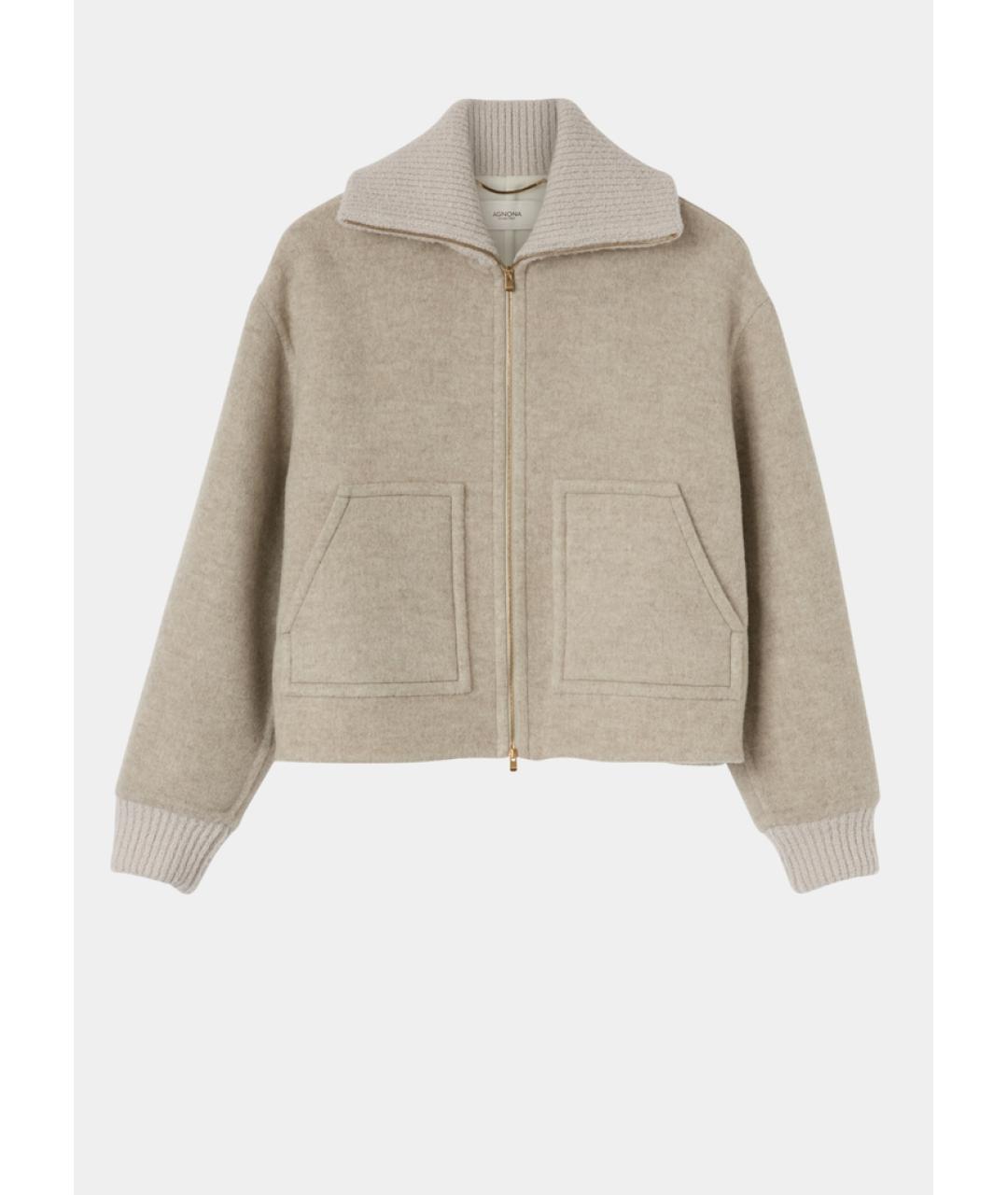AGNONA Серая шерстяная куртка, фото 6