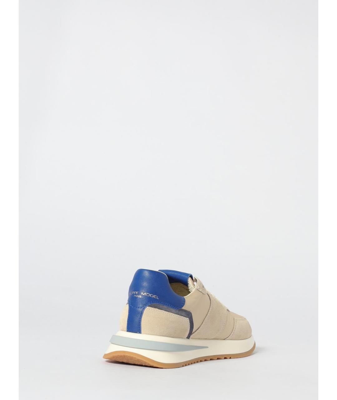 PHILIPPE MODEL Бежевые замшевые низкие кроссовки / кеды, фото 3