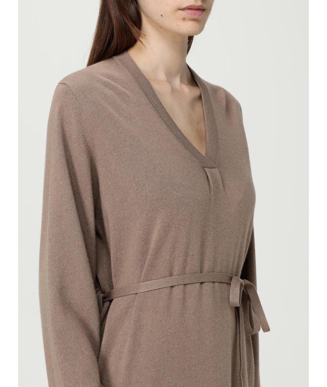 FABIANA FILIPPI Бежевое шерстяное повседневное платье, фото 4