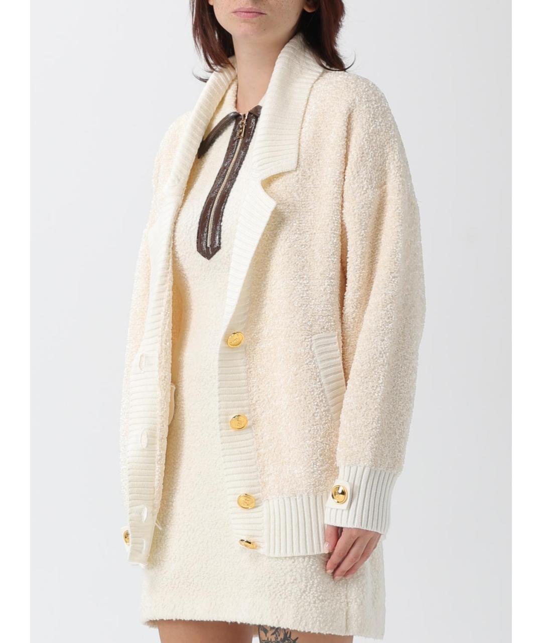 ELISABETTA FRANCHI Бежевый полиэстеровый кардиган, фото 3
