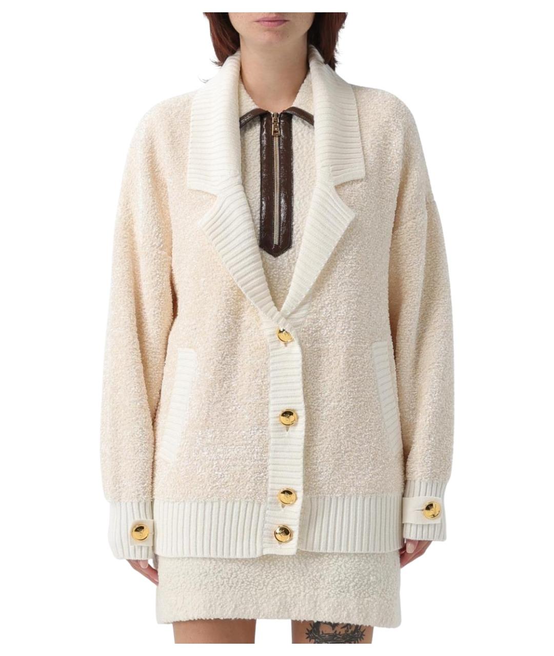 ELISABETTA FRANCHI Бежевый полиэстеровый кардиган, фото 1