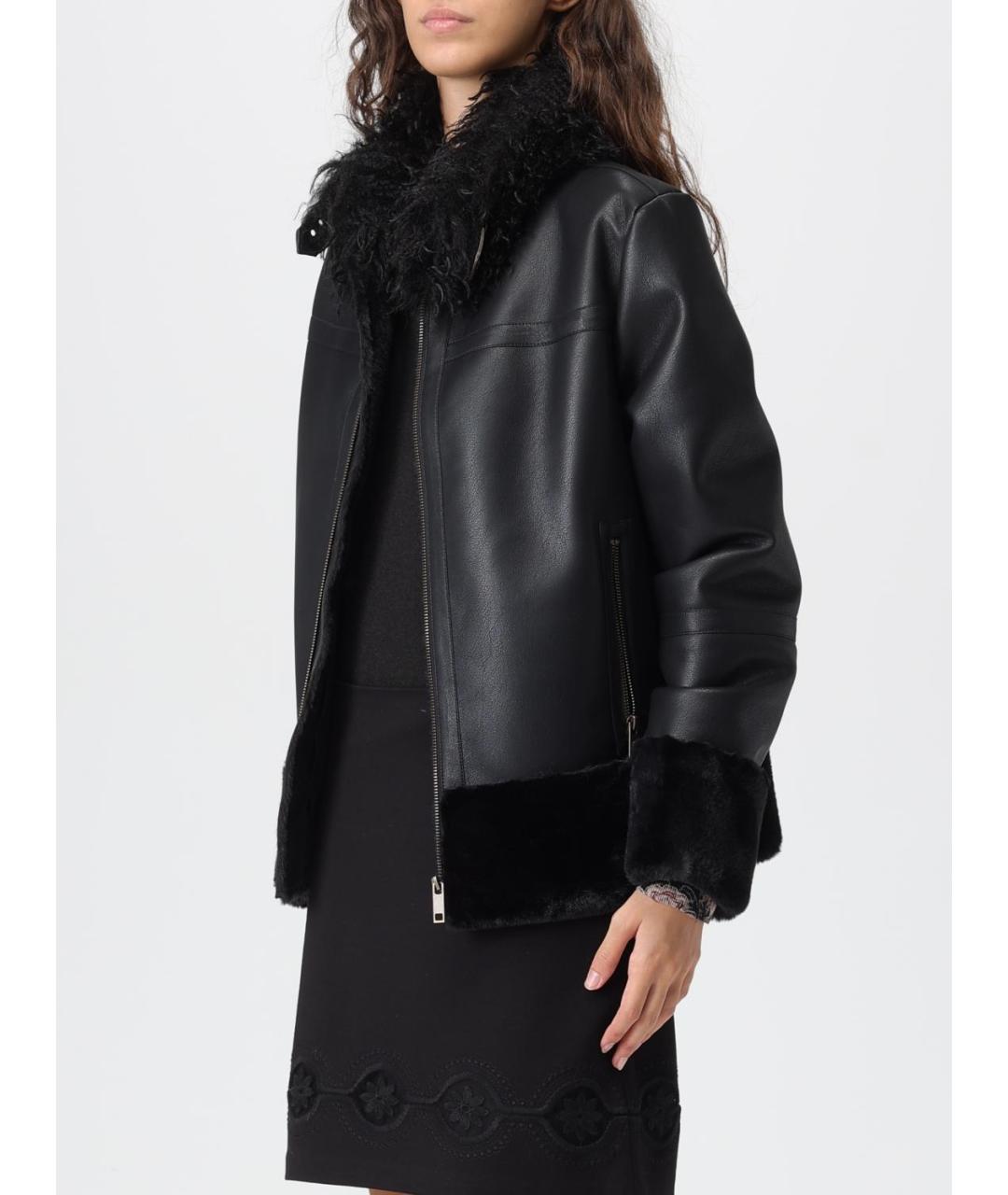 TWIN-SET Черная полиэстеровая дубленка, фото 4