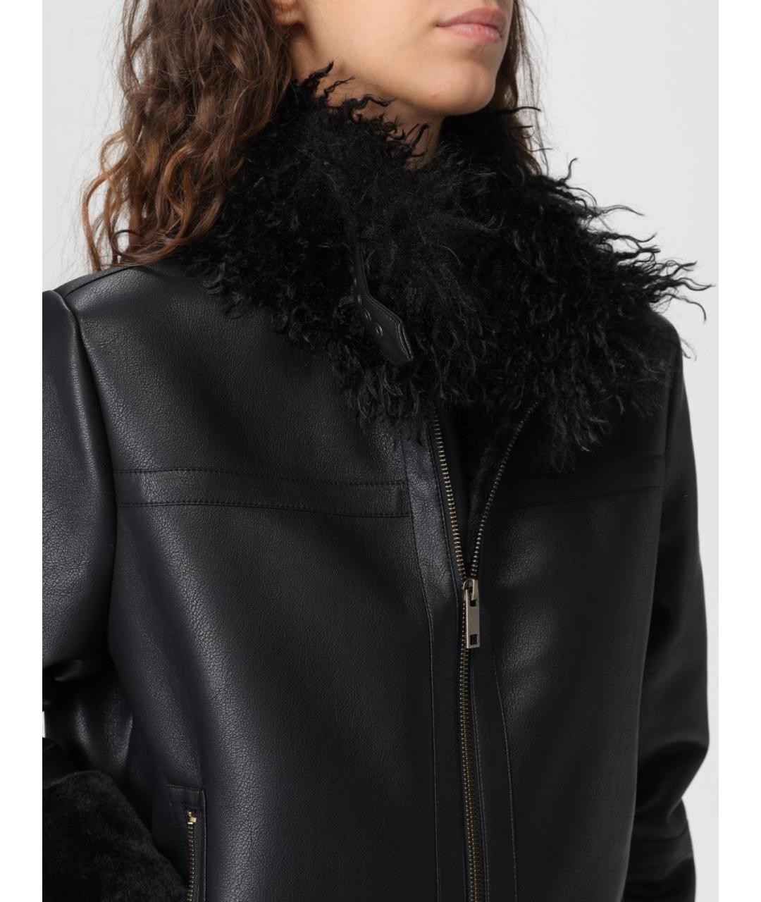 TWIN-SET Черная полиэстеровая дубленка, фото 5