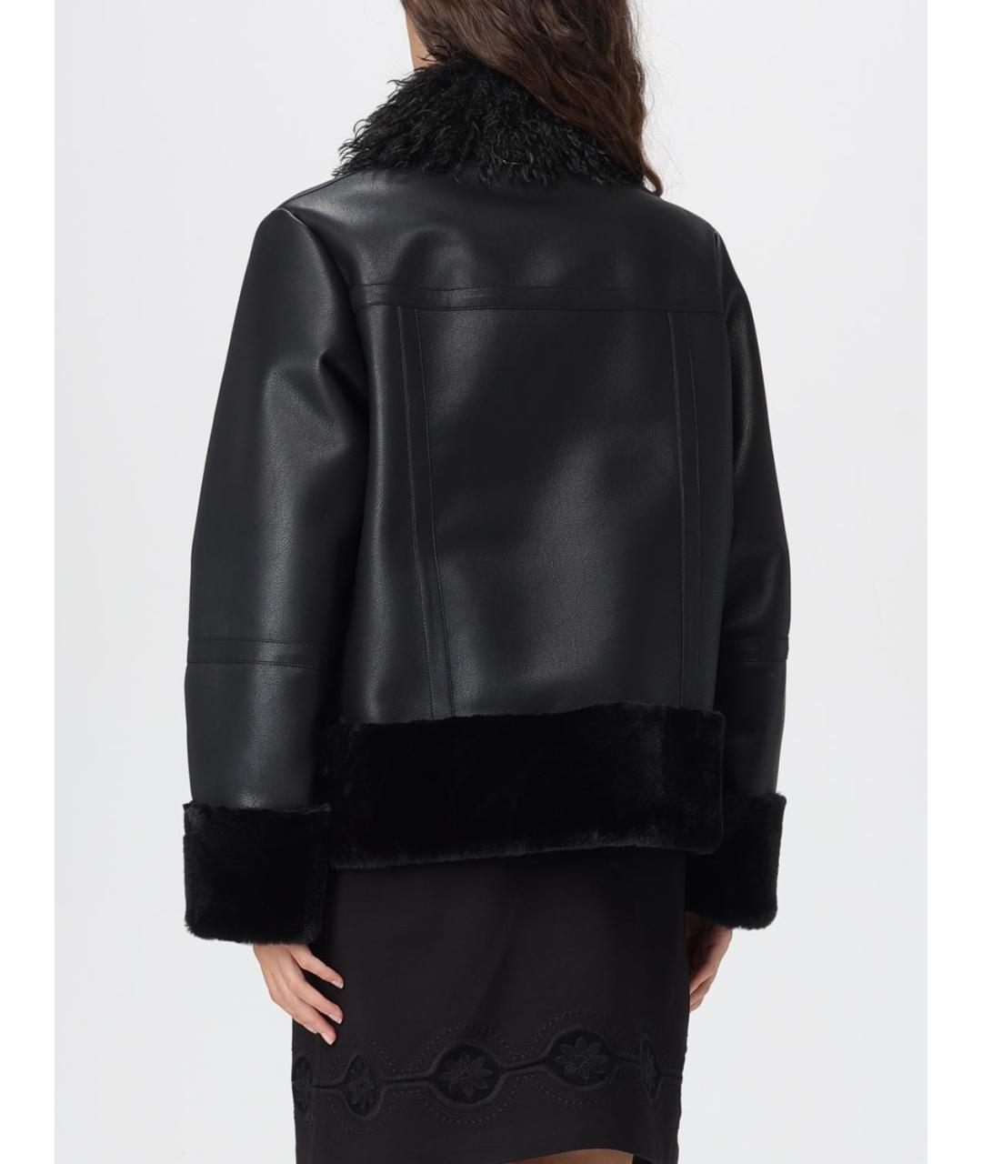 TWIN-SET Черная полиэстеровая дубленка, фото 3